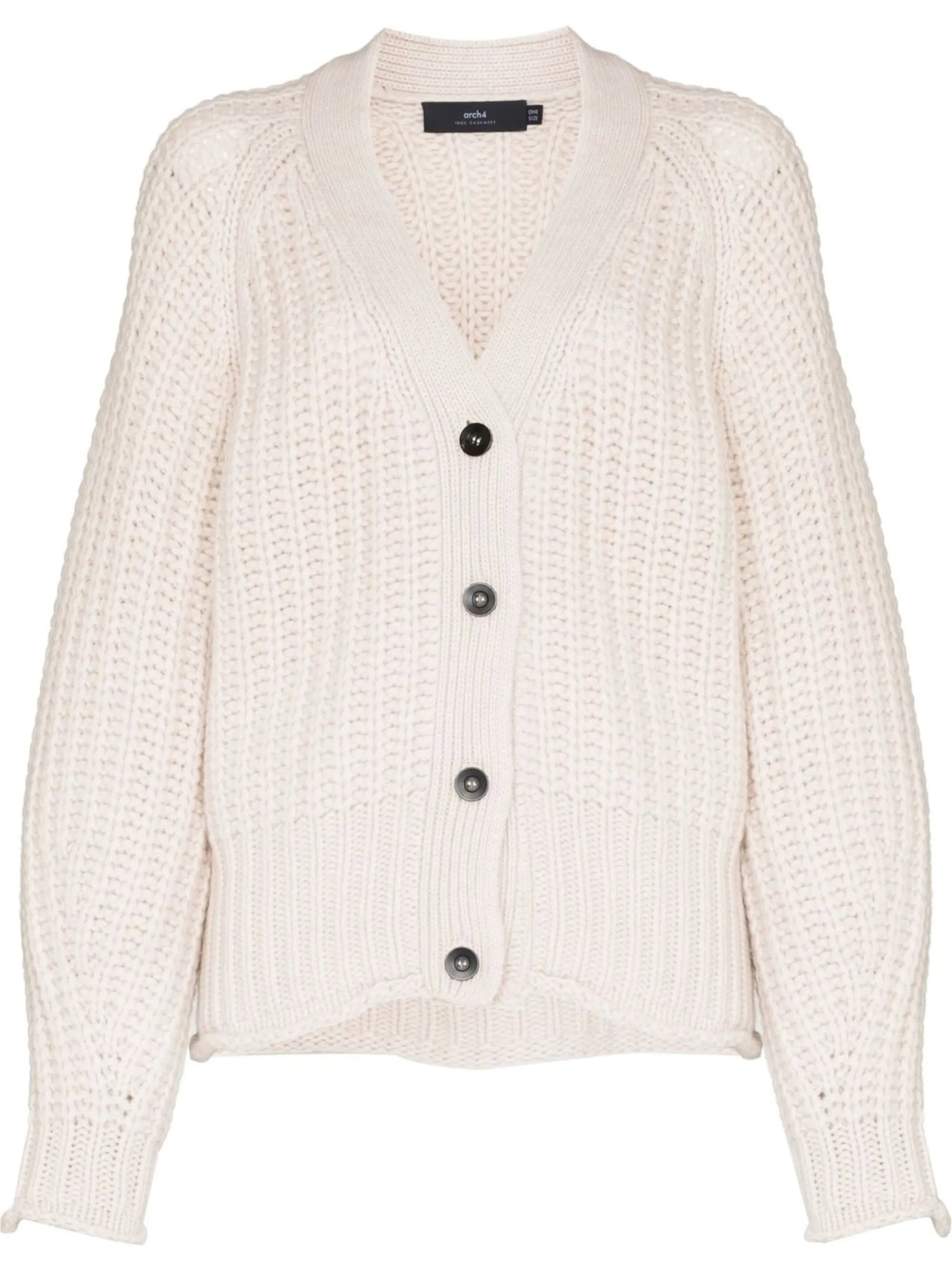 Rotterdam puff-sleeve cashmere cardigan