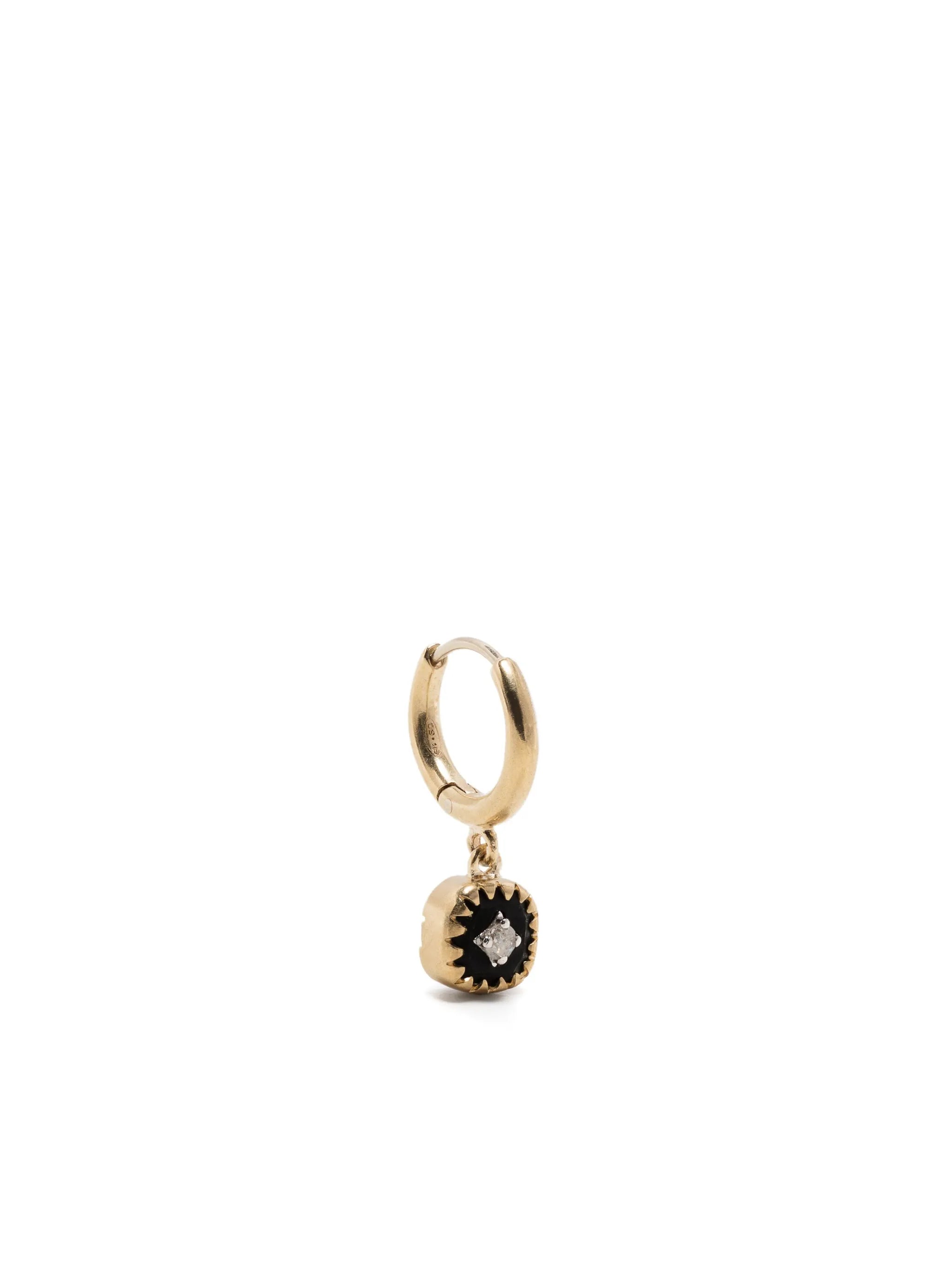 9kt yellow gold Pierrot diamond earrings
