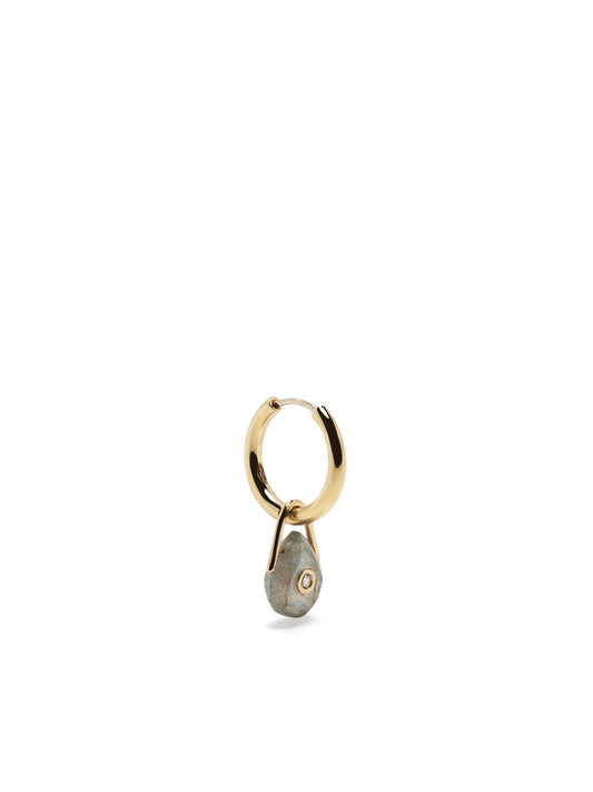 9kt yellow gold Orso labradorite hoop earring