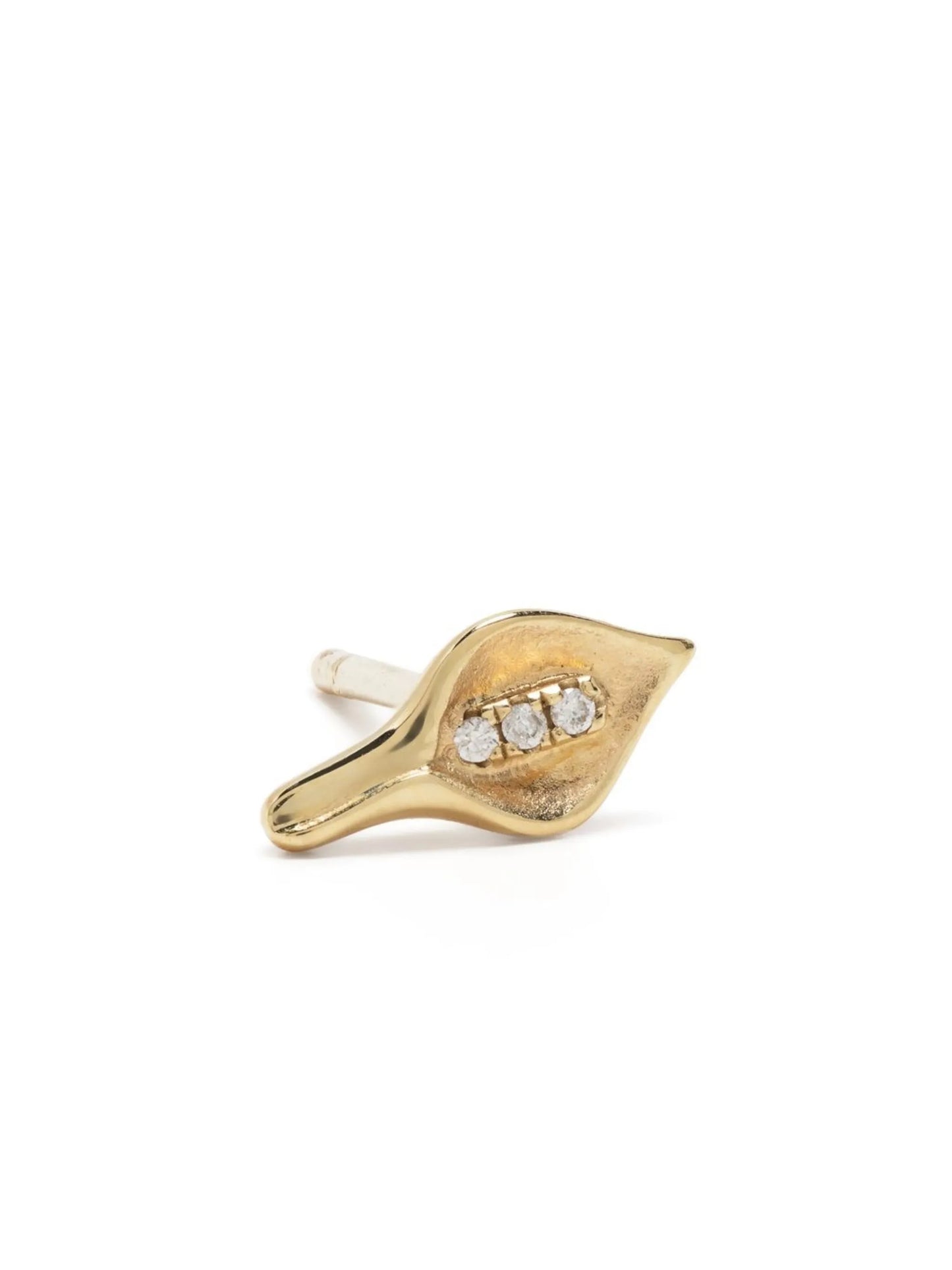 9kt yellow gold Calla diamond stud earring