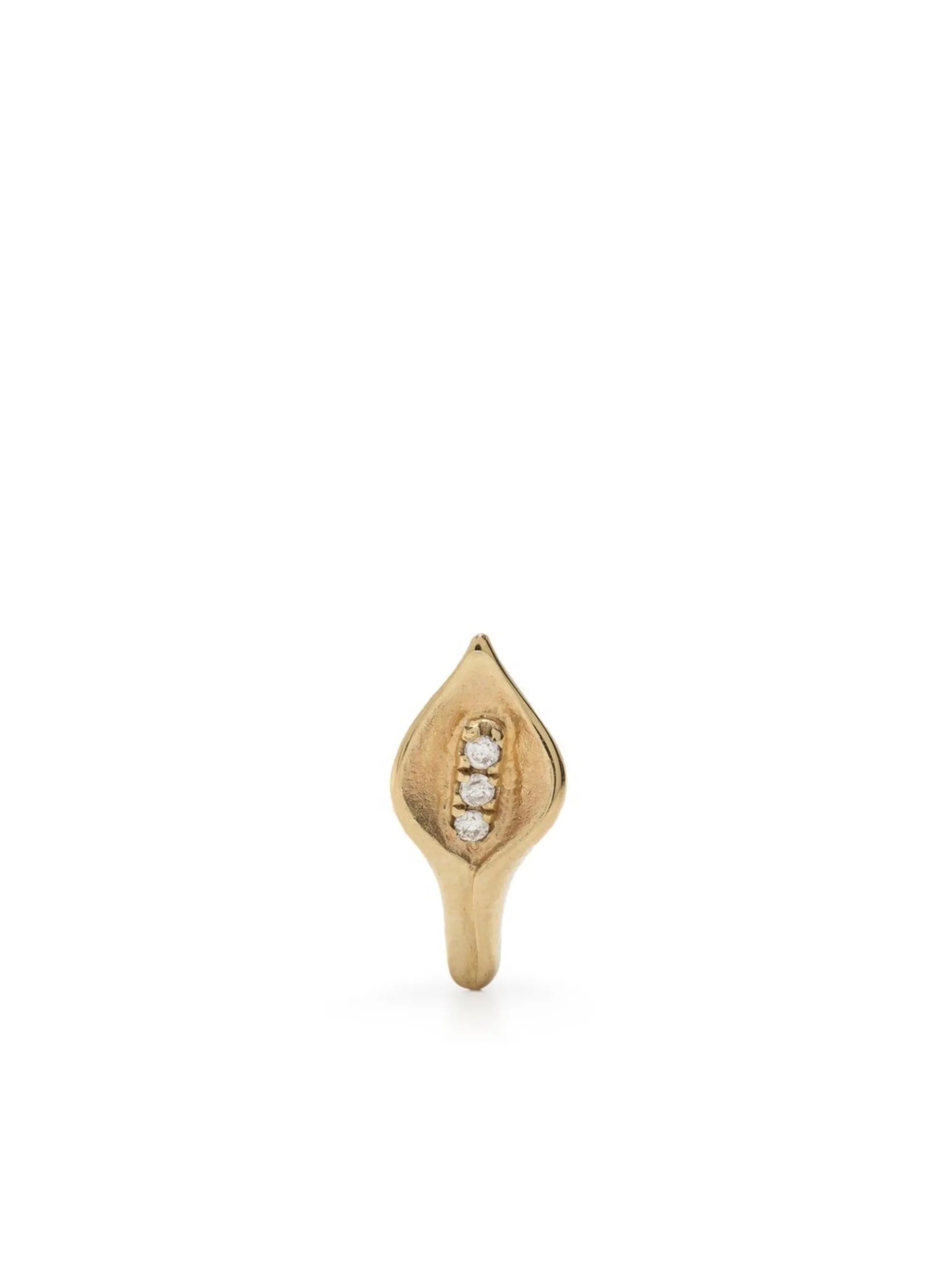 9kt yellow gold Calla diamond stud earring