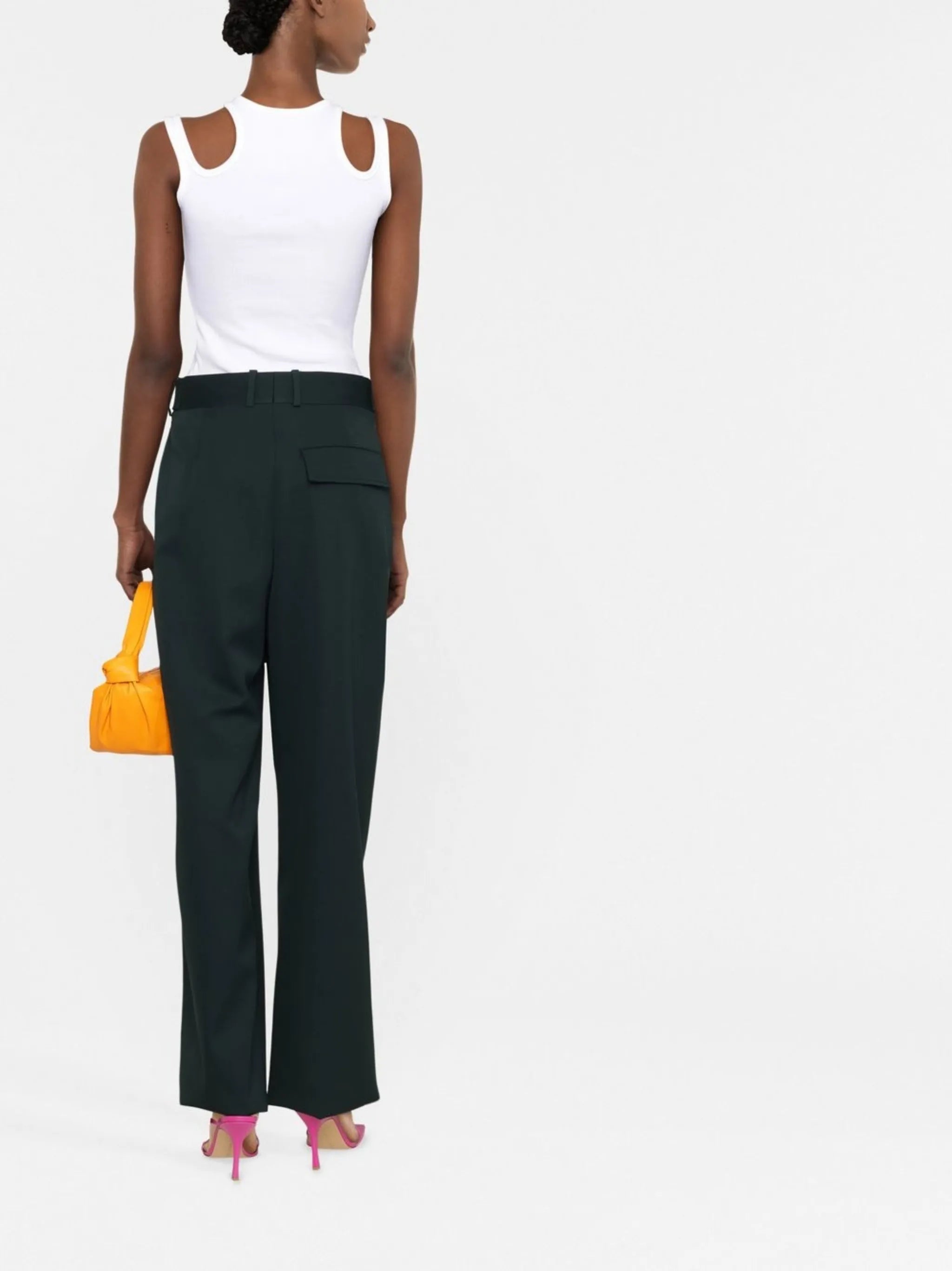 paperbag waist tapered trousers