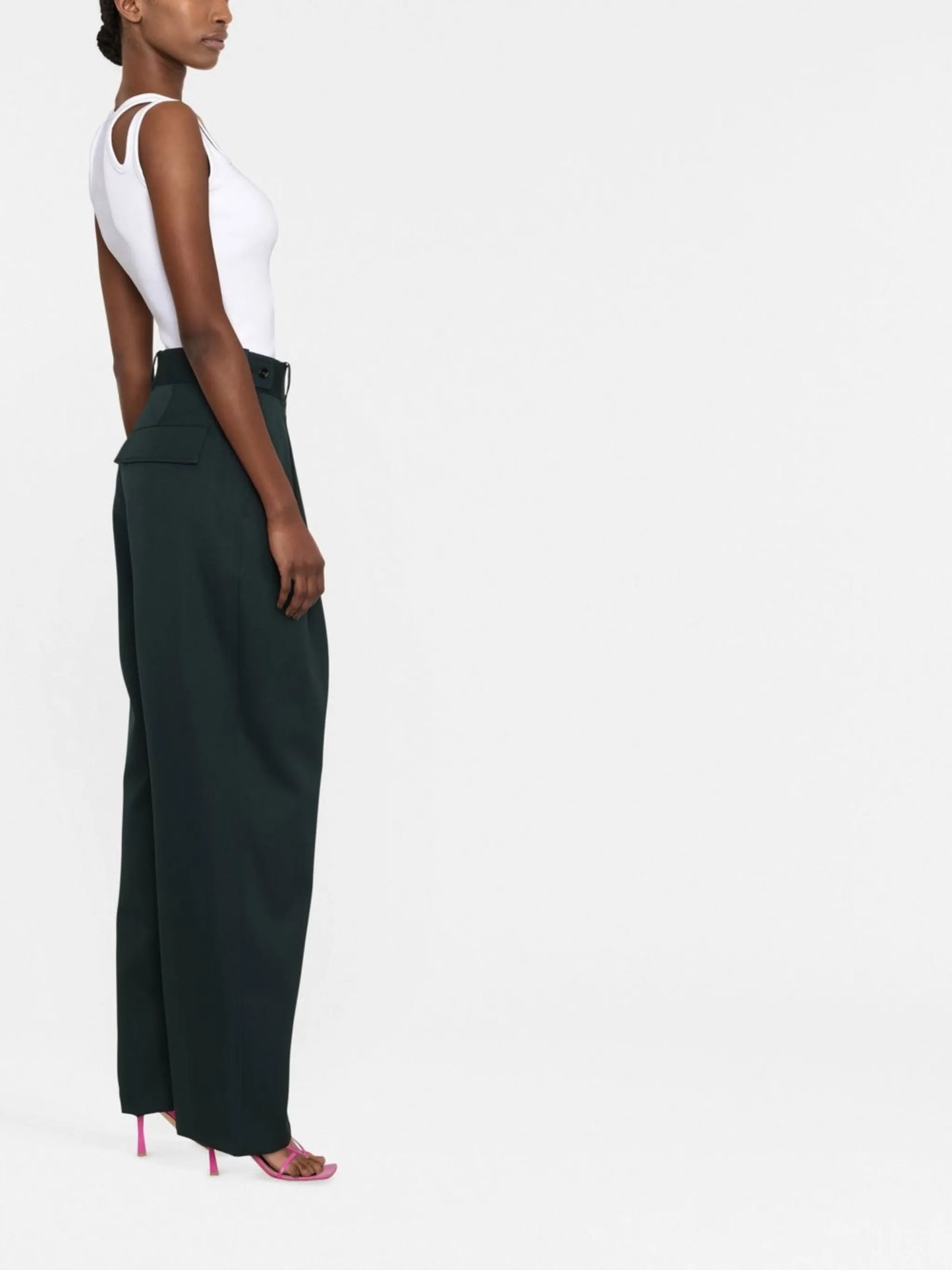 paperbag waist tapered trousers