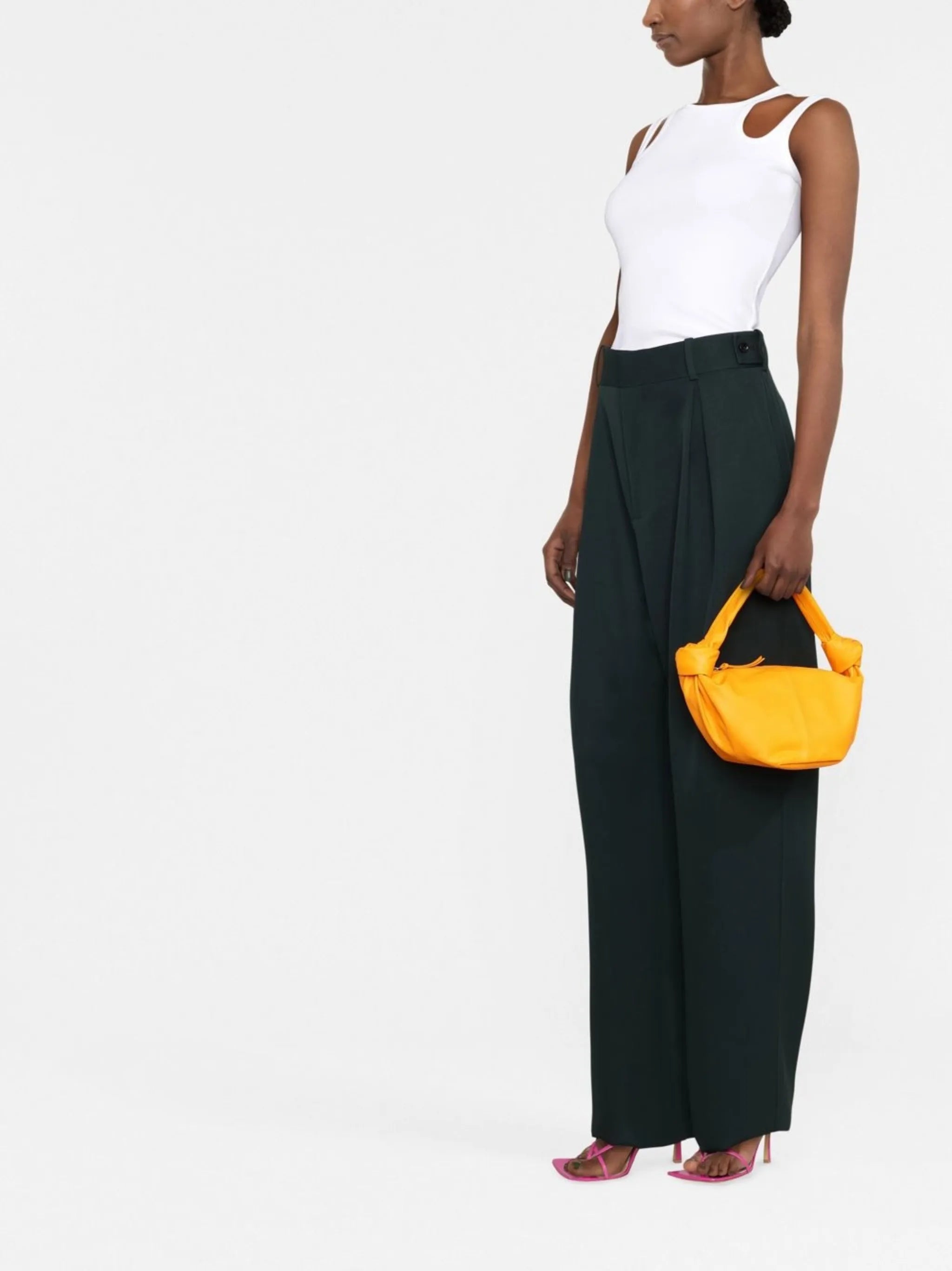 paperbag waist tapered trousers