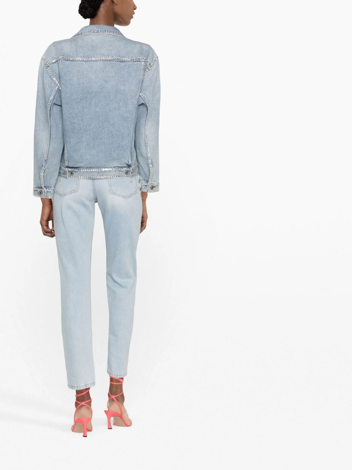 crystal-embellished denim jacket