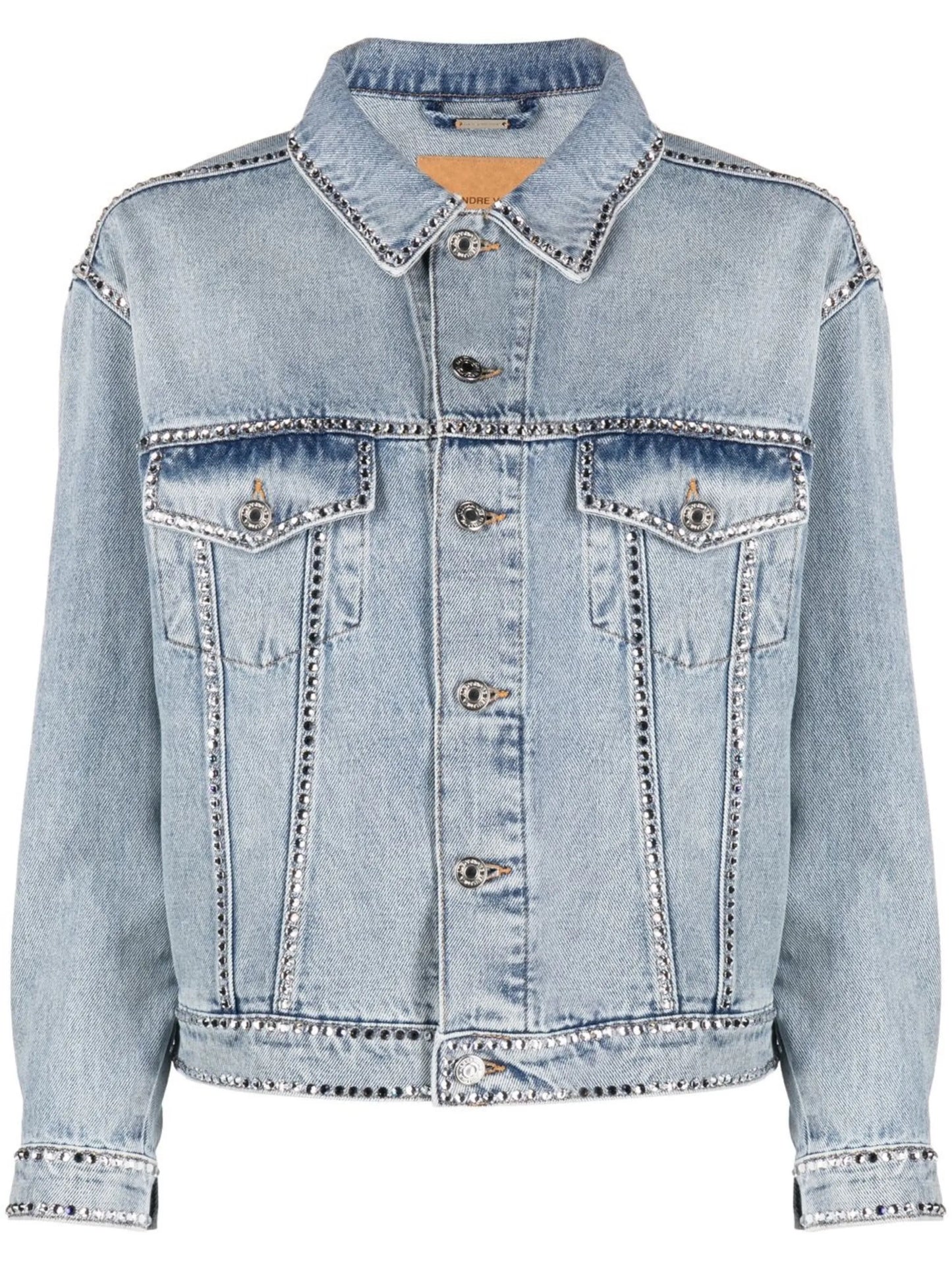 crystal-embellished denim jacket