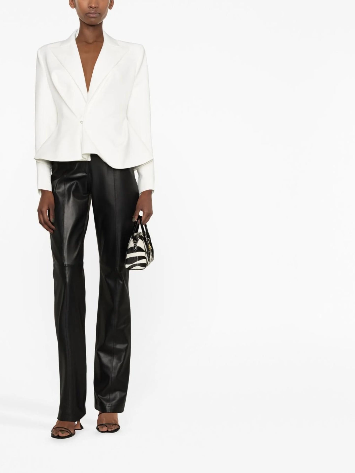 peplum-waist single-breasted blazer