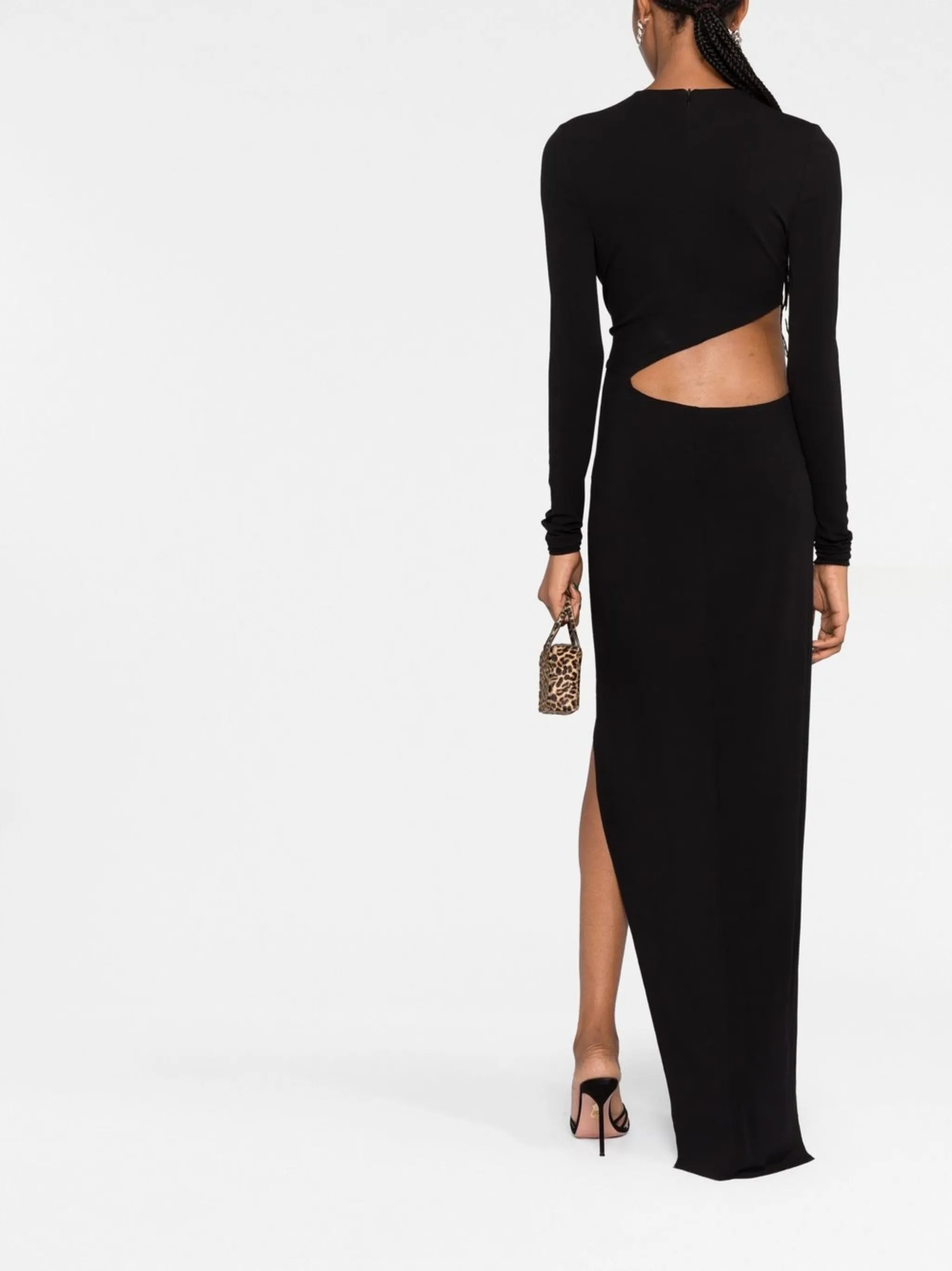 hoop-detail cut-out dress