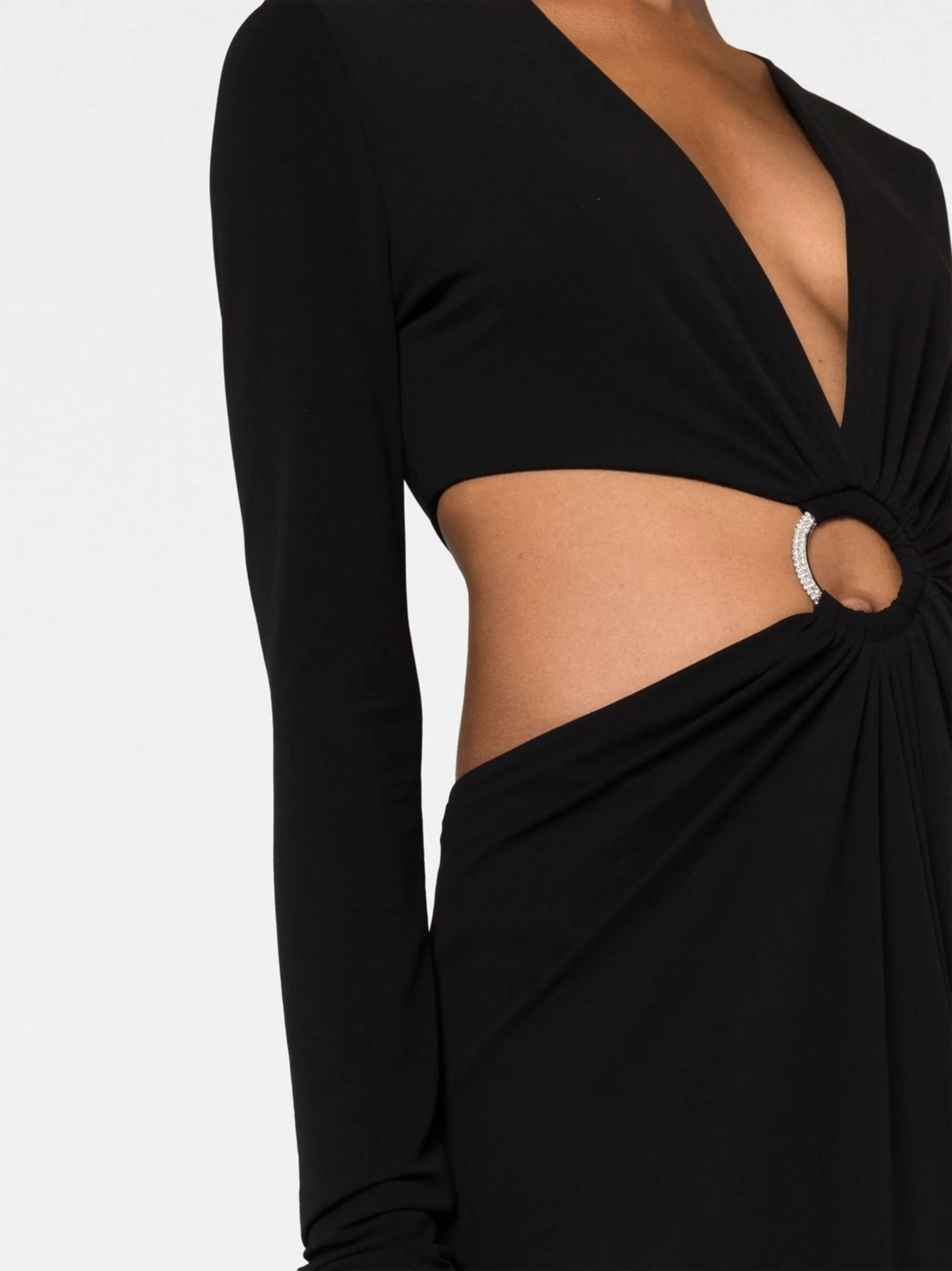 hoop-detail cut-out dress