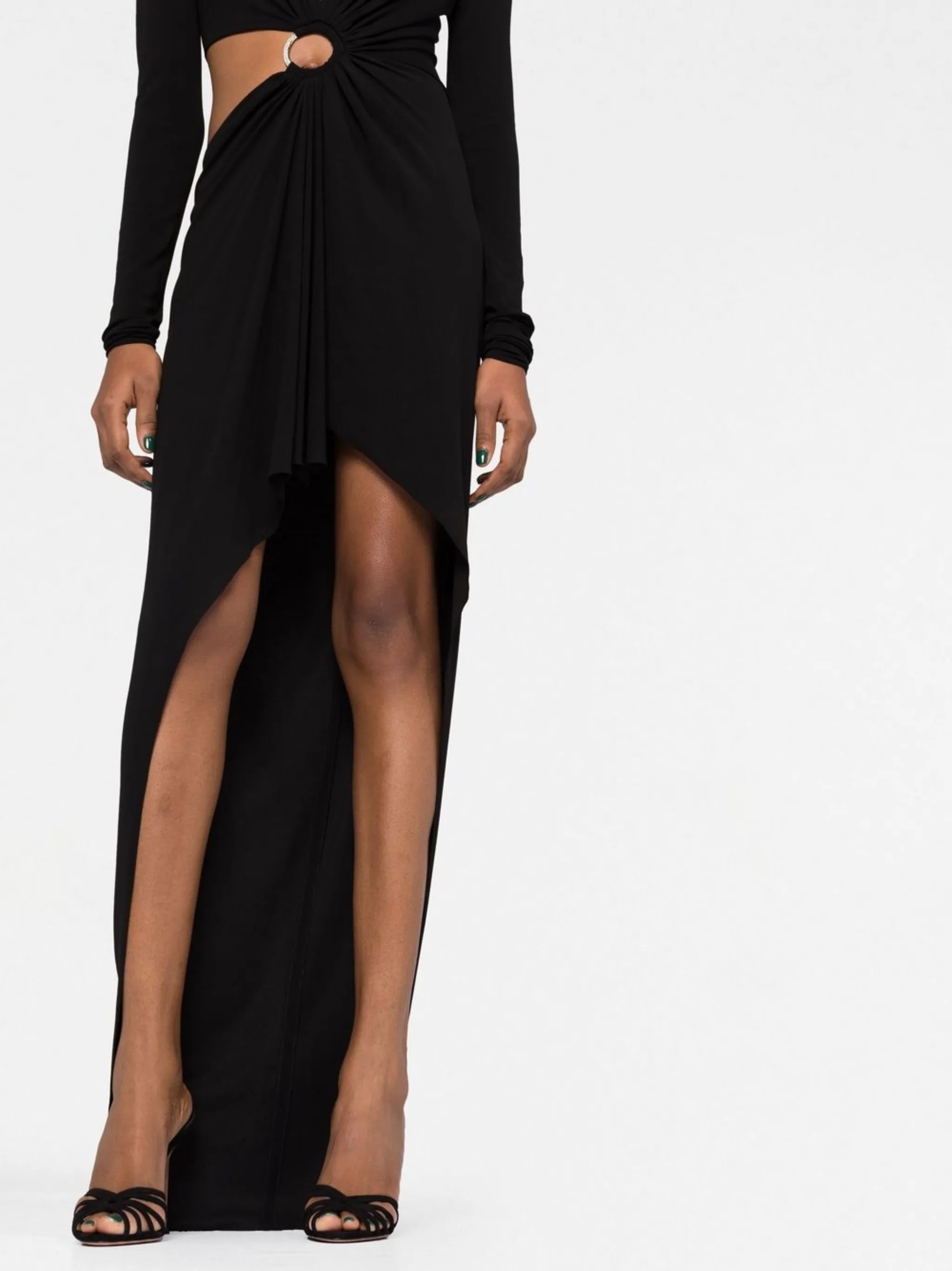 hoop-detail cut-out dress