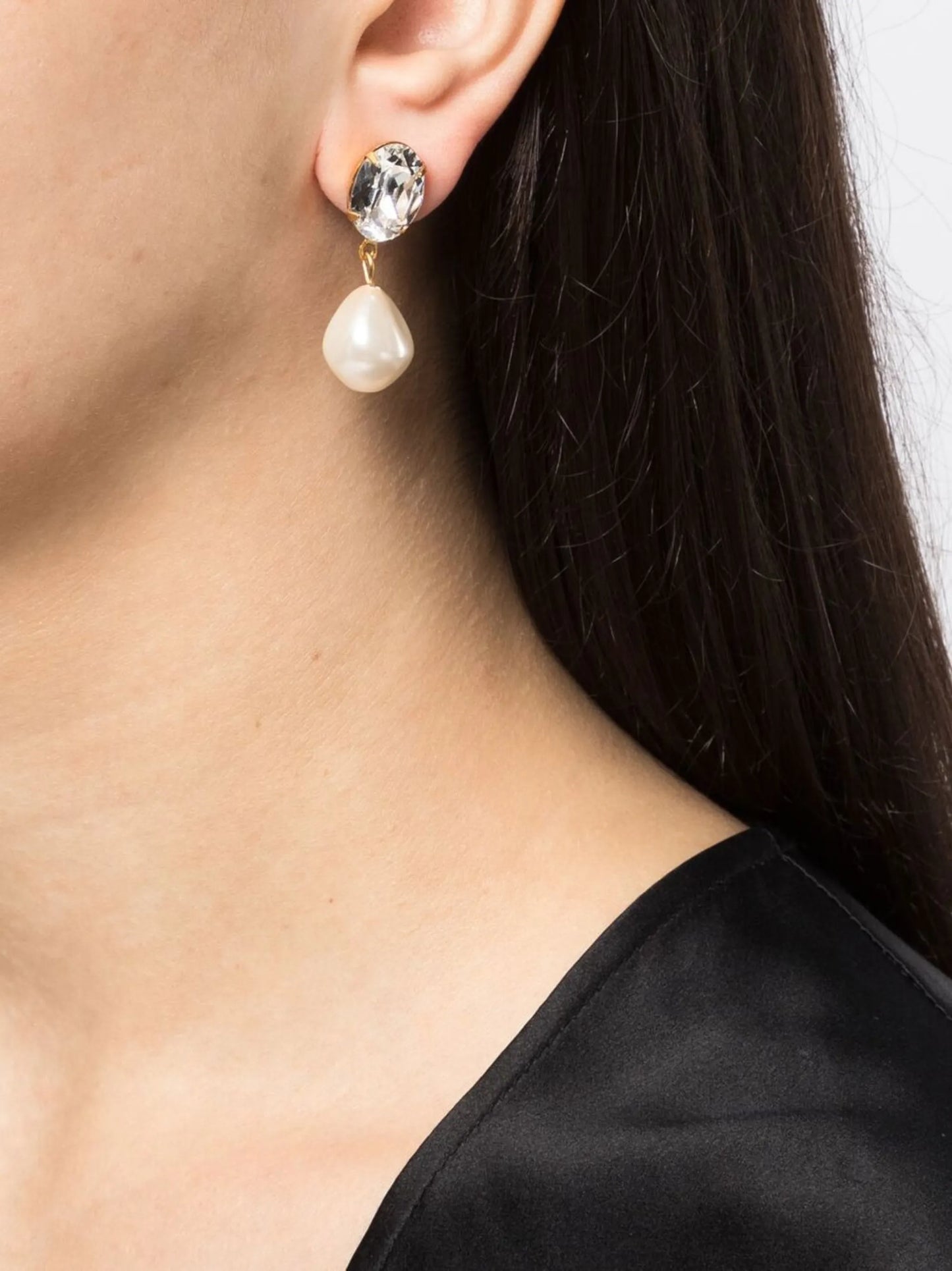 Tunis crystal pearl drop earrings