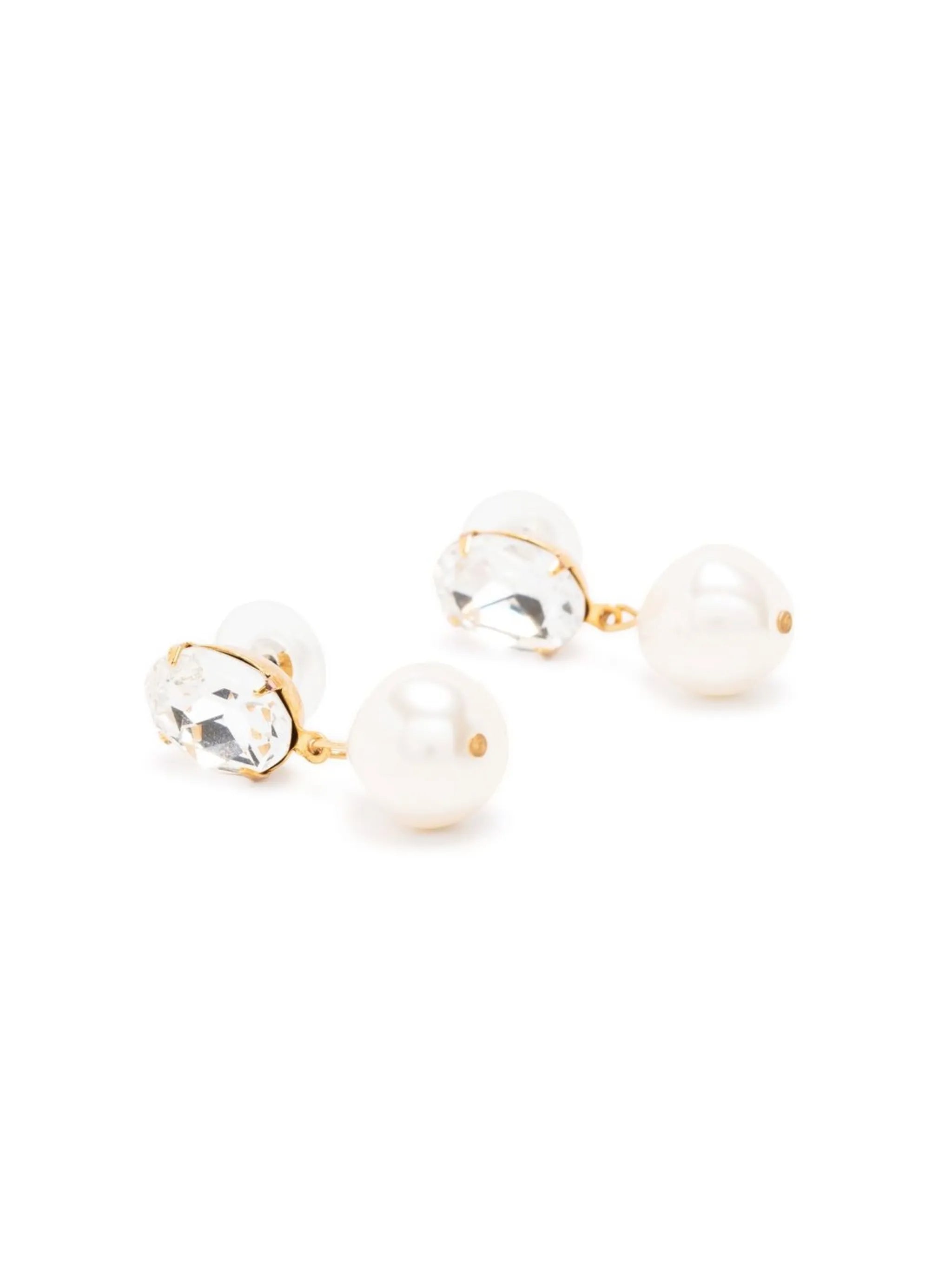 Tunis crystal pearl drop earrings