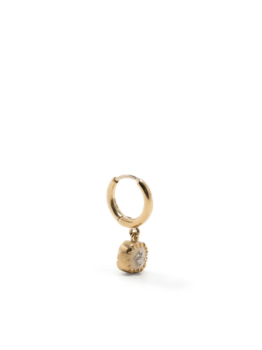 9kt yellow gold Pierrot diamond drop earring