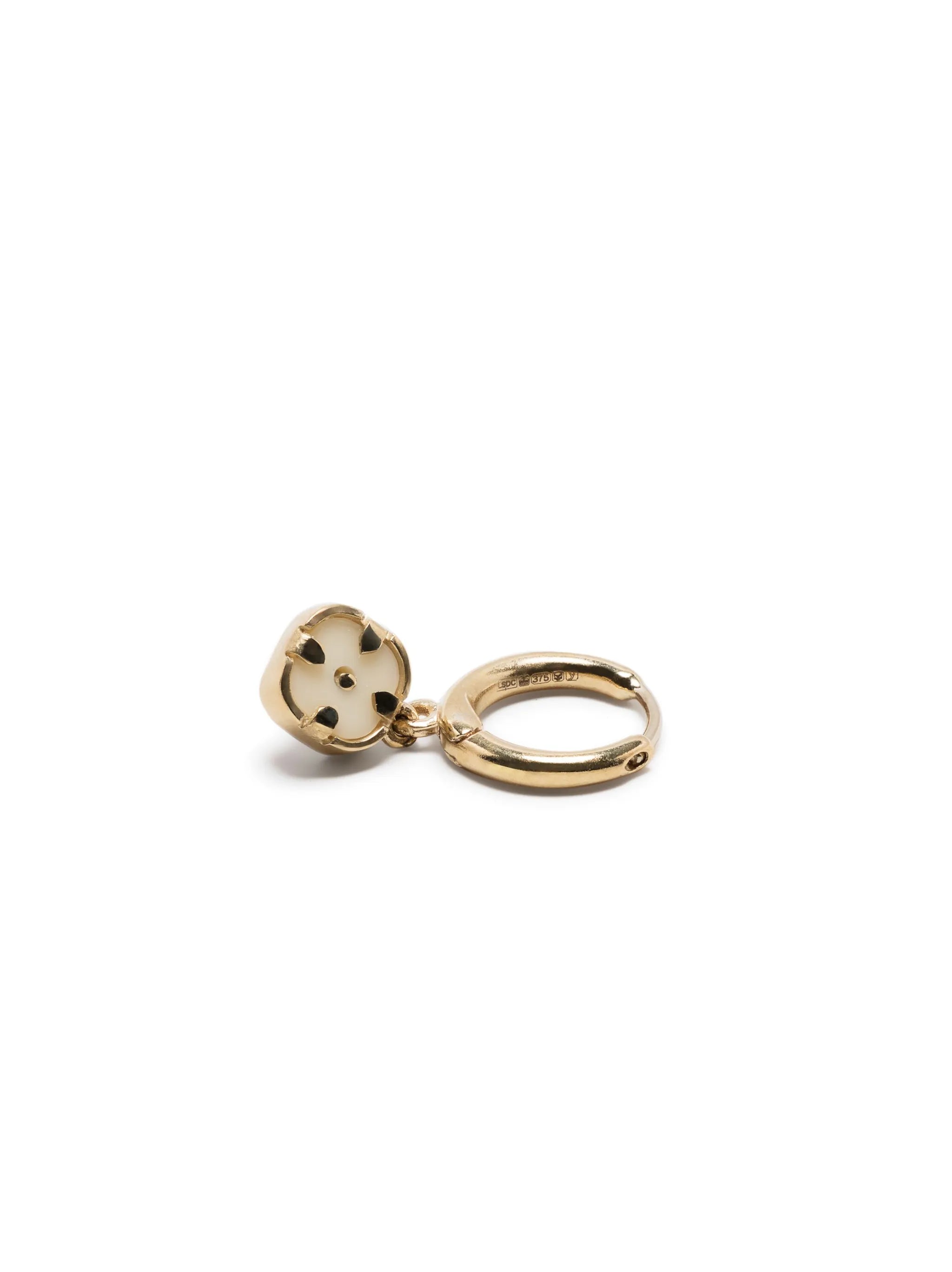 9kt yellow gold Pierrot diamond drop earring