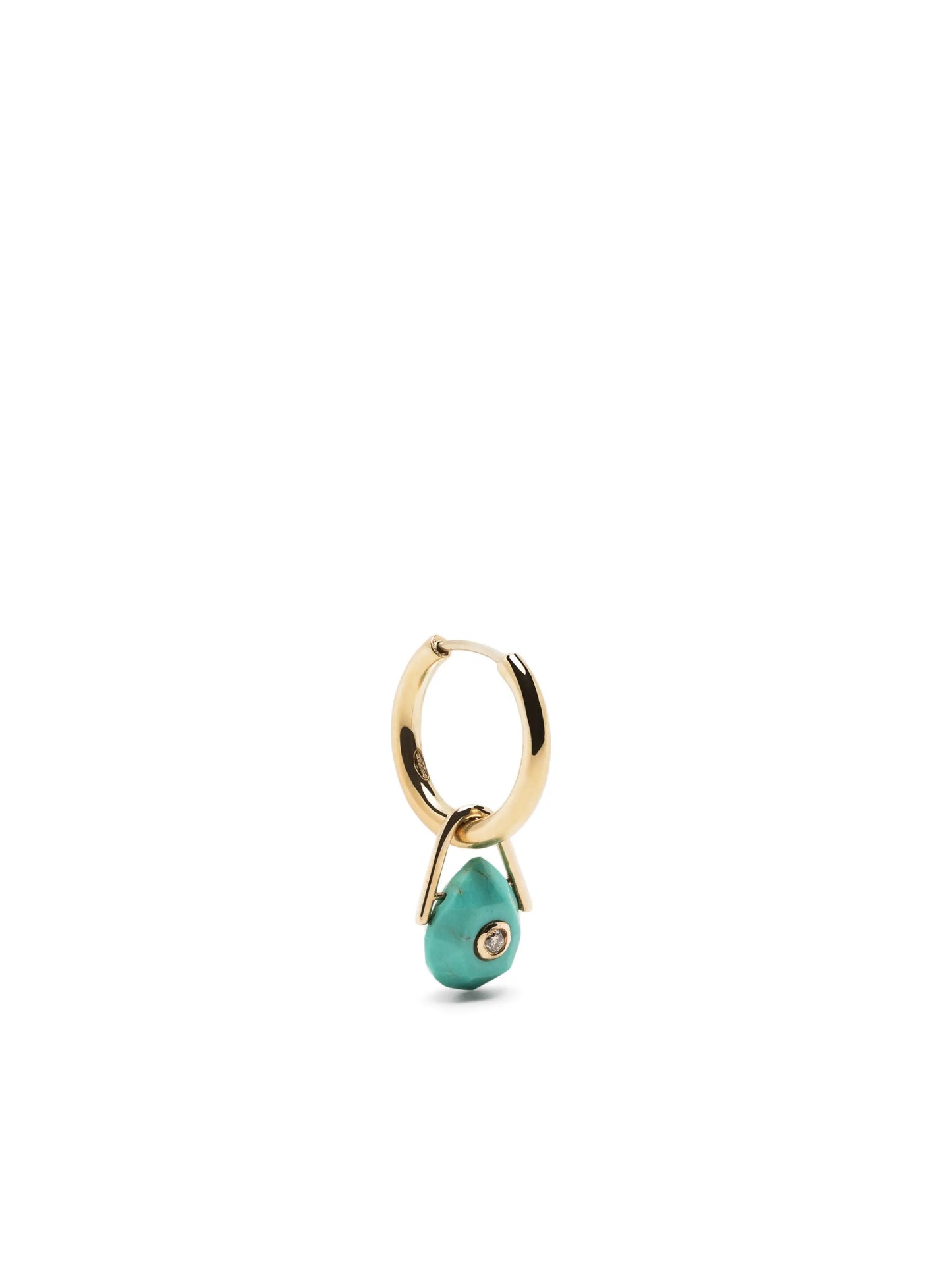 9kt yellow gold Orso turquoise and diamond drop earring