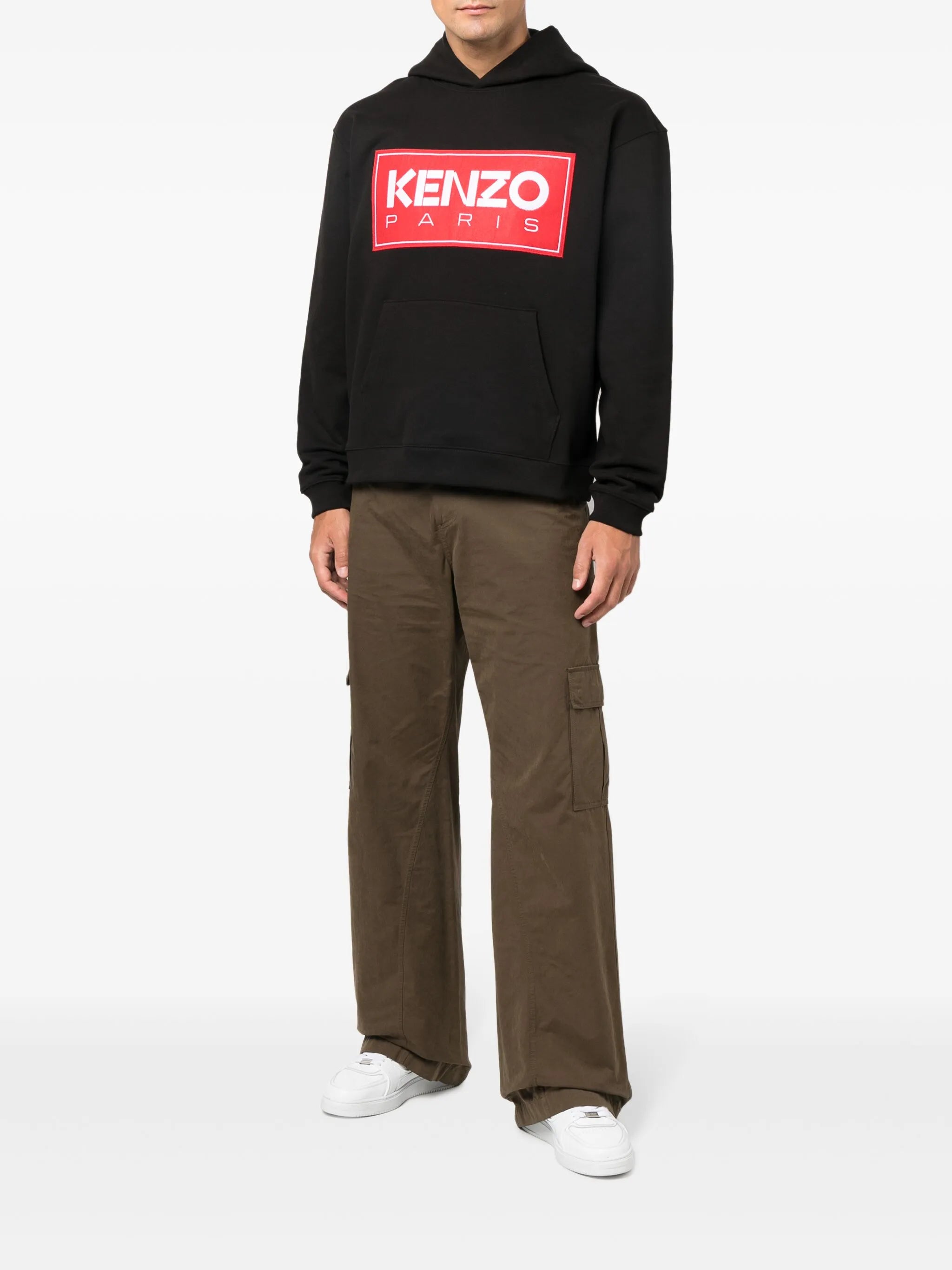 logo-print detail hoodie
