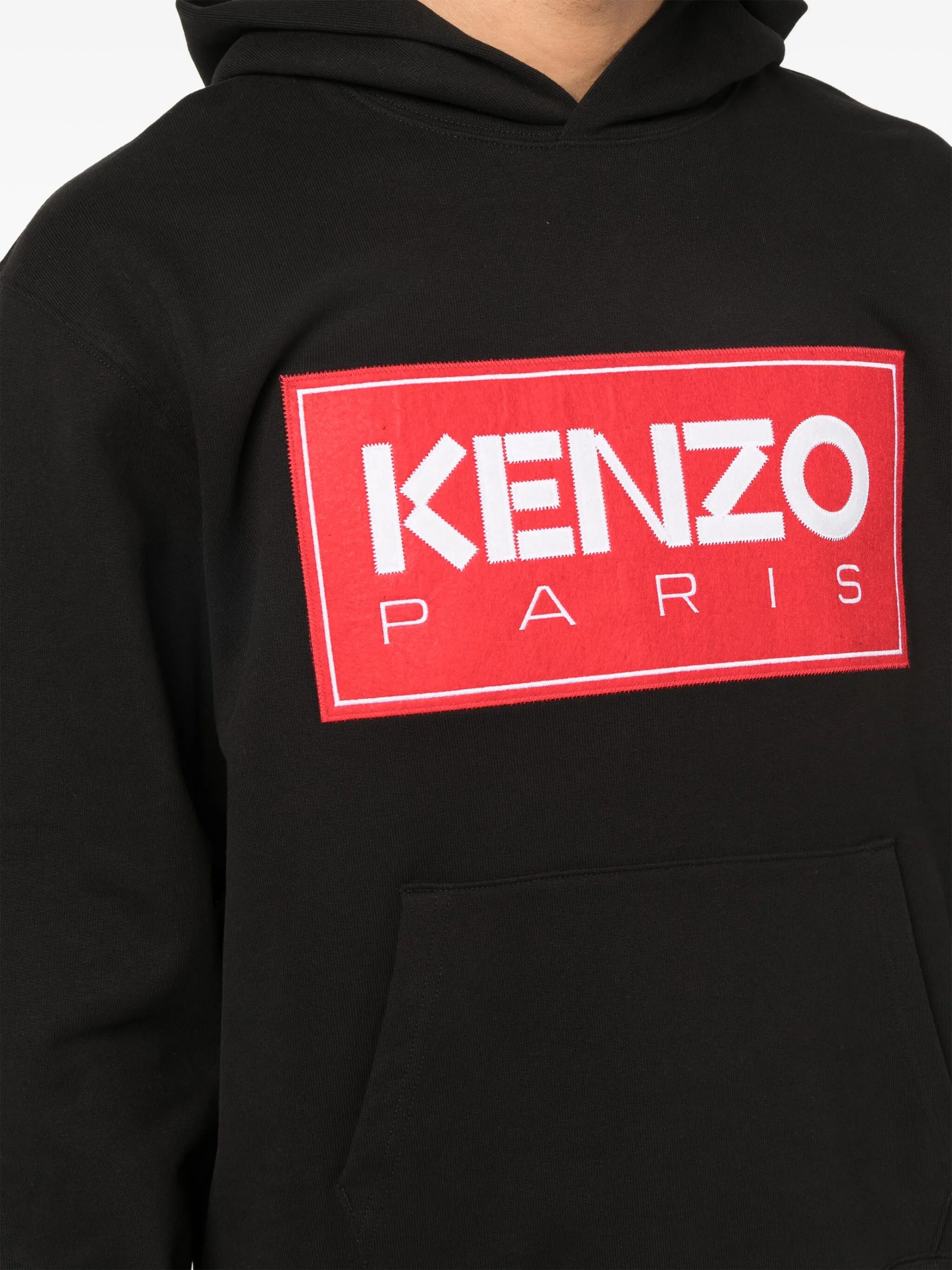 logo-print detail hoodie