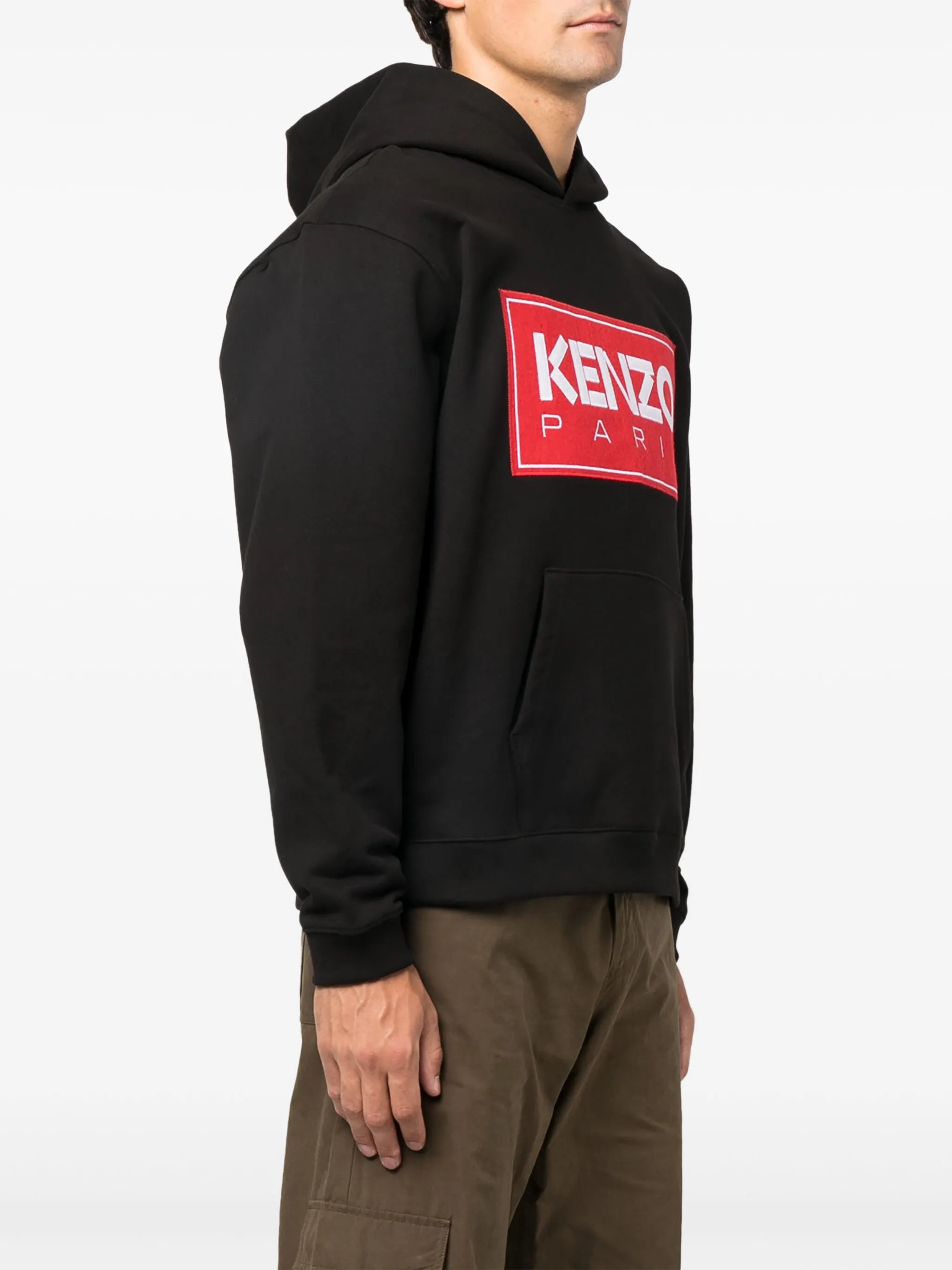 logo-print detail hoodie