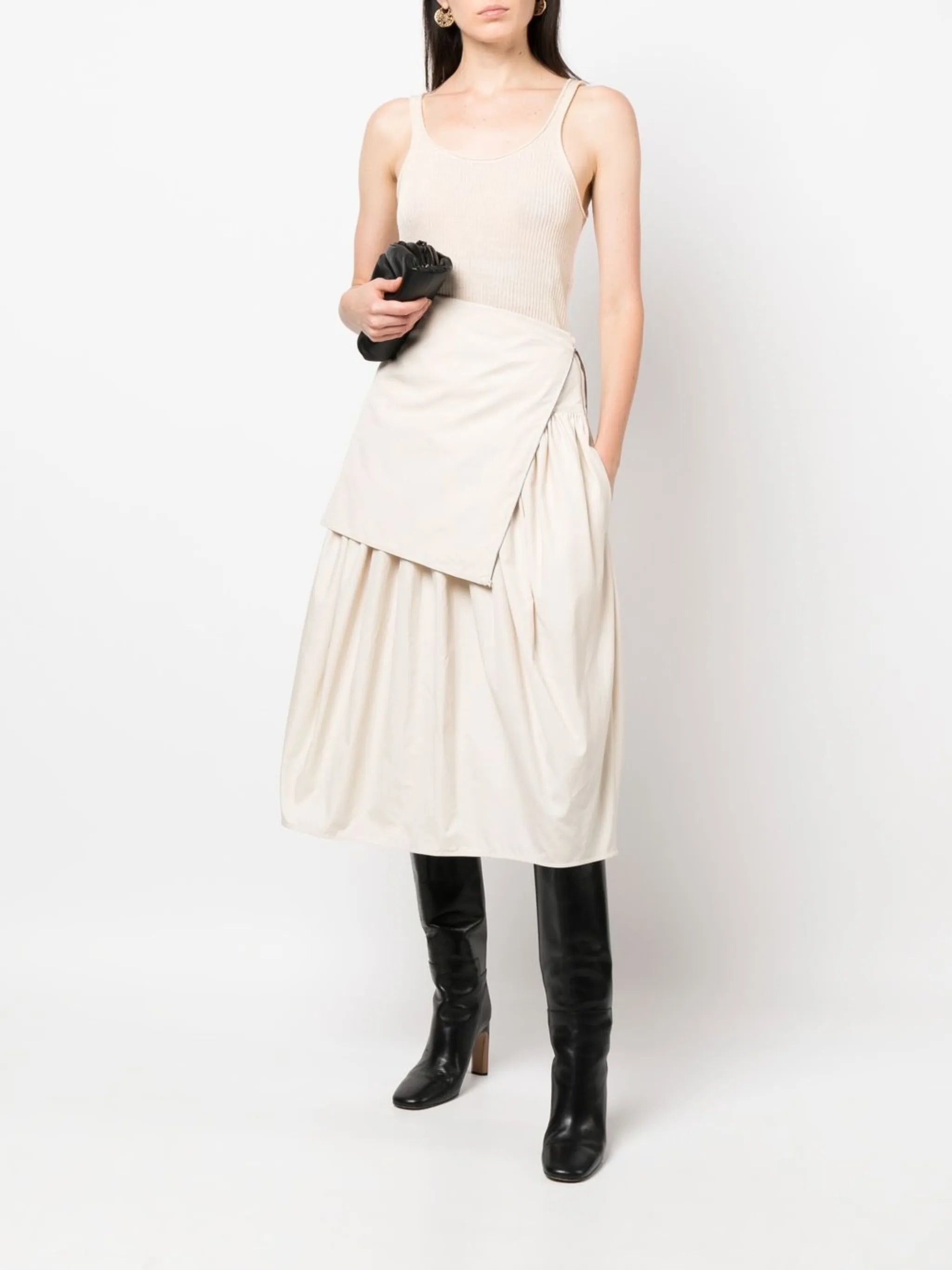 Bustier high-waist midi skirt