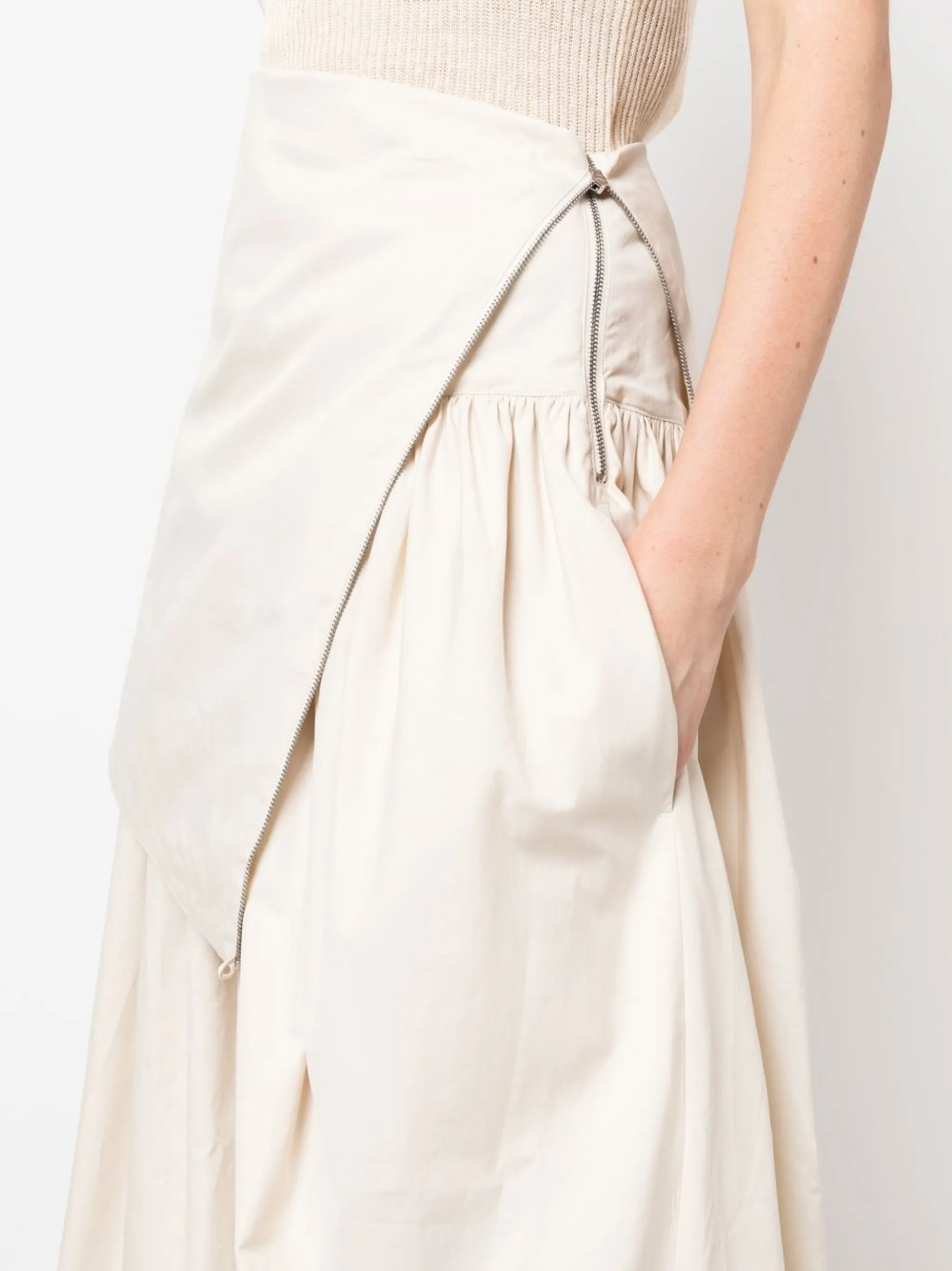 Bustier high-waist midi skirt