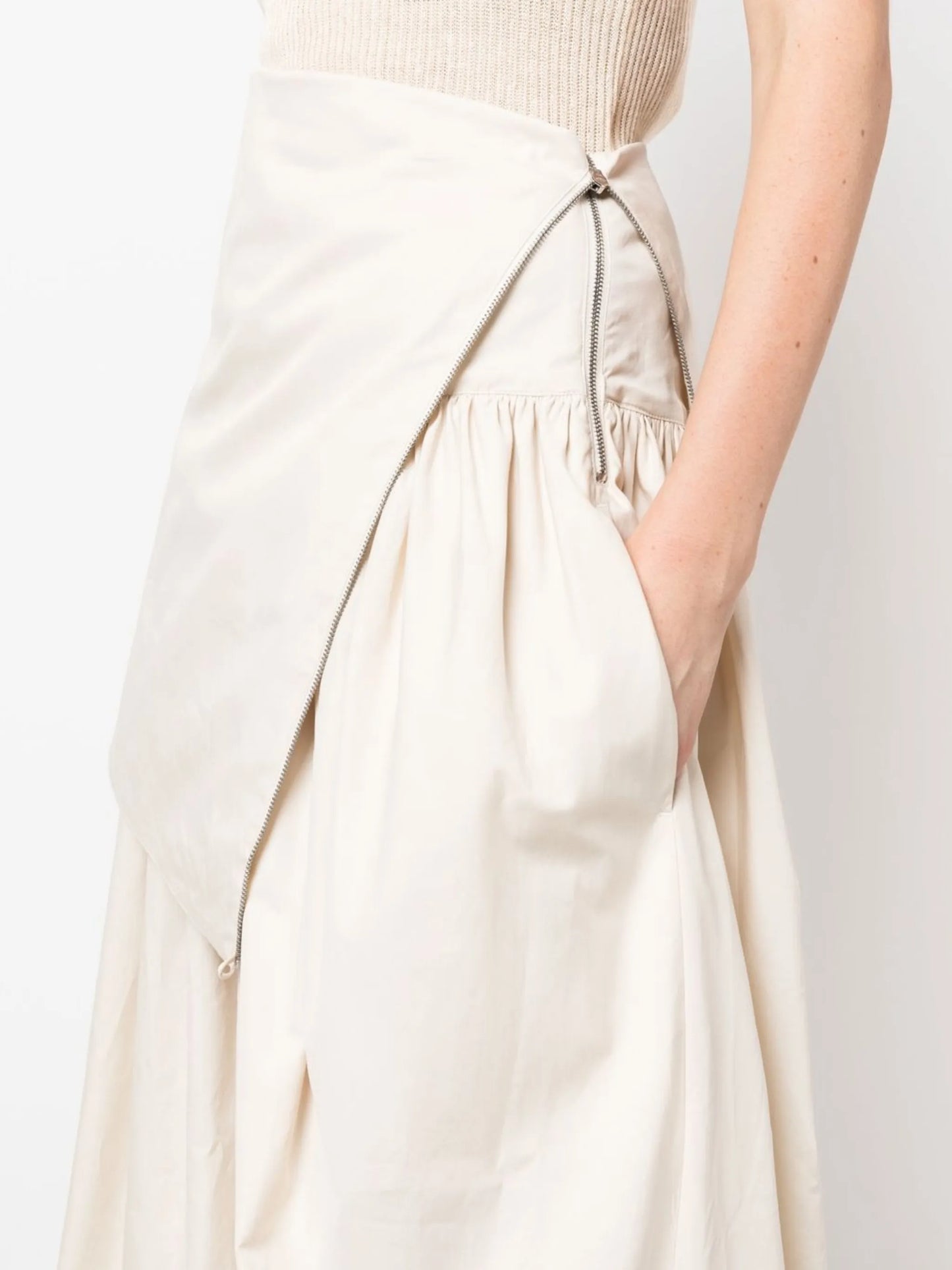 Bustier high-waist midi skirt
