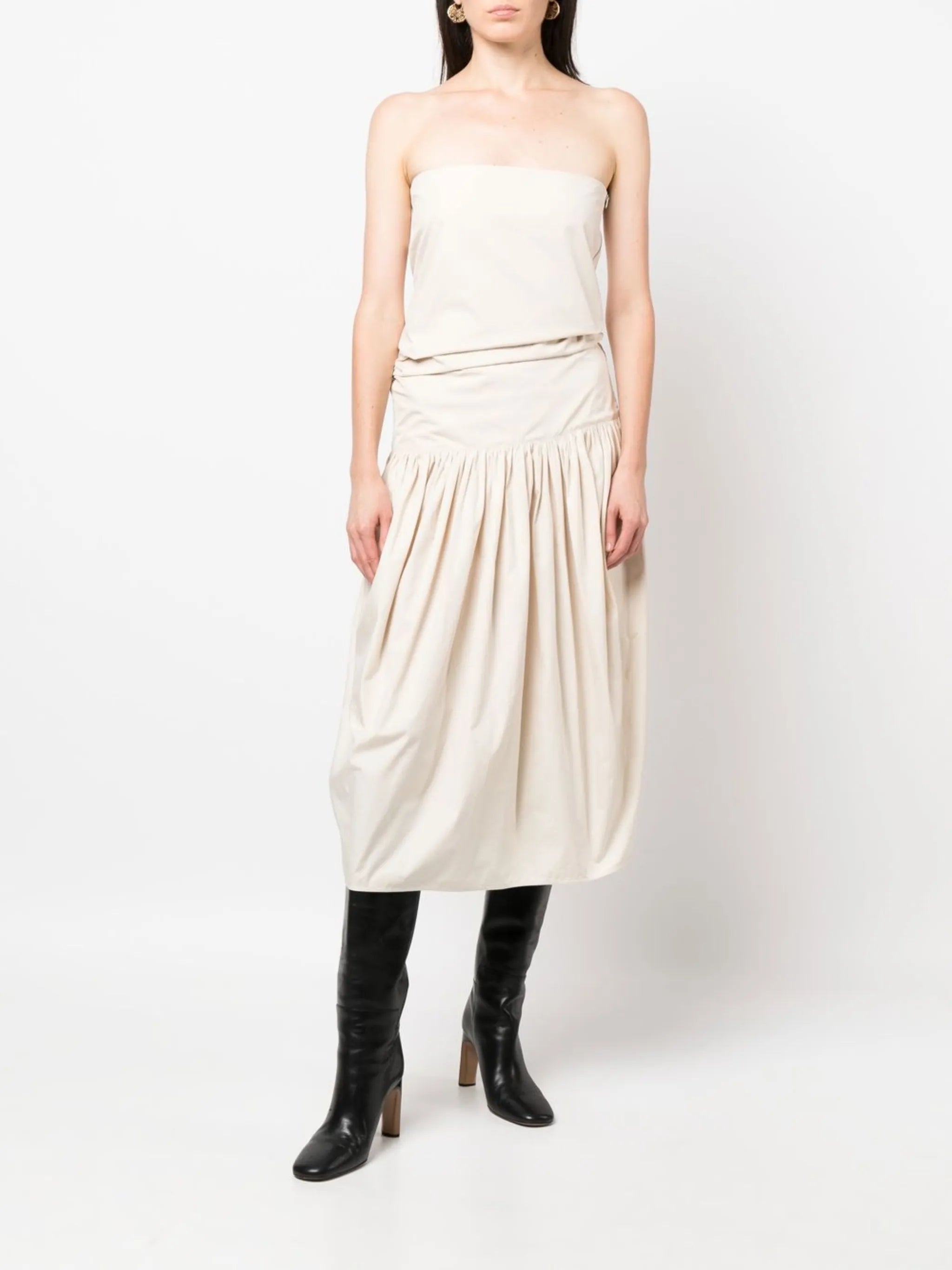 Bustier high-waist midi skirt