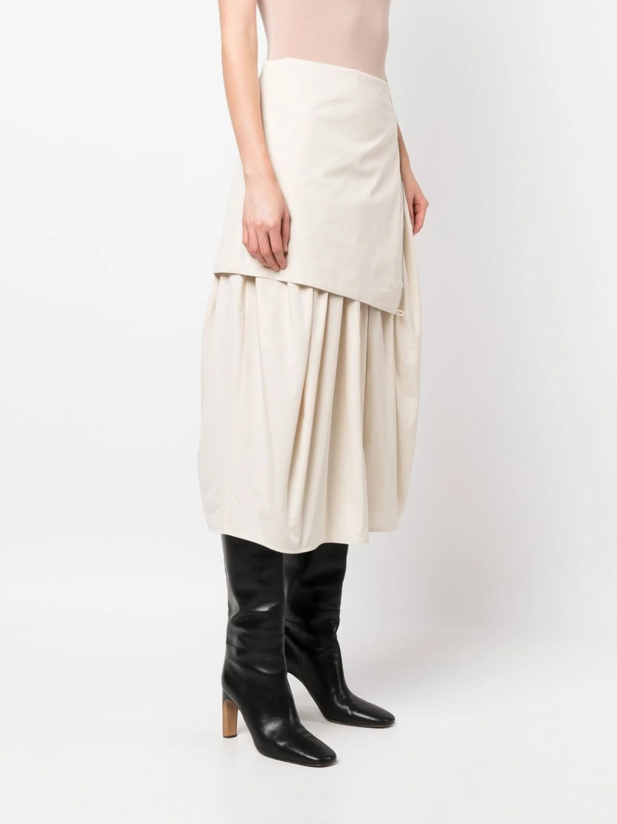 Bustier high-waist midi skirt