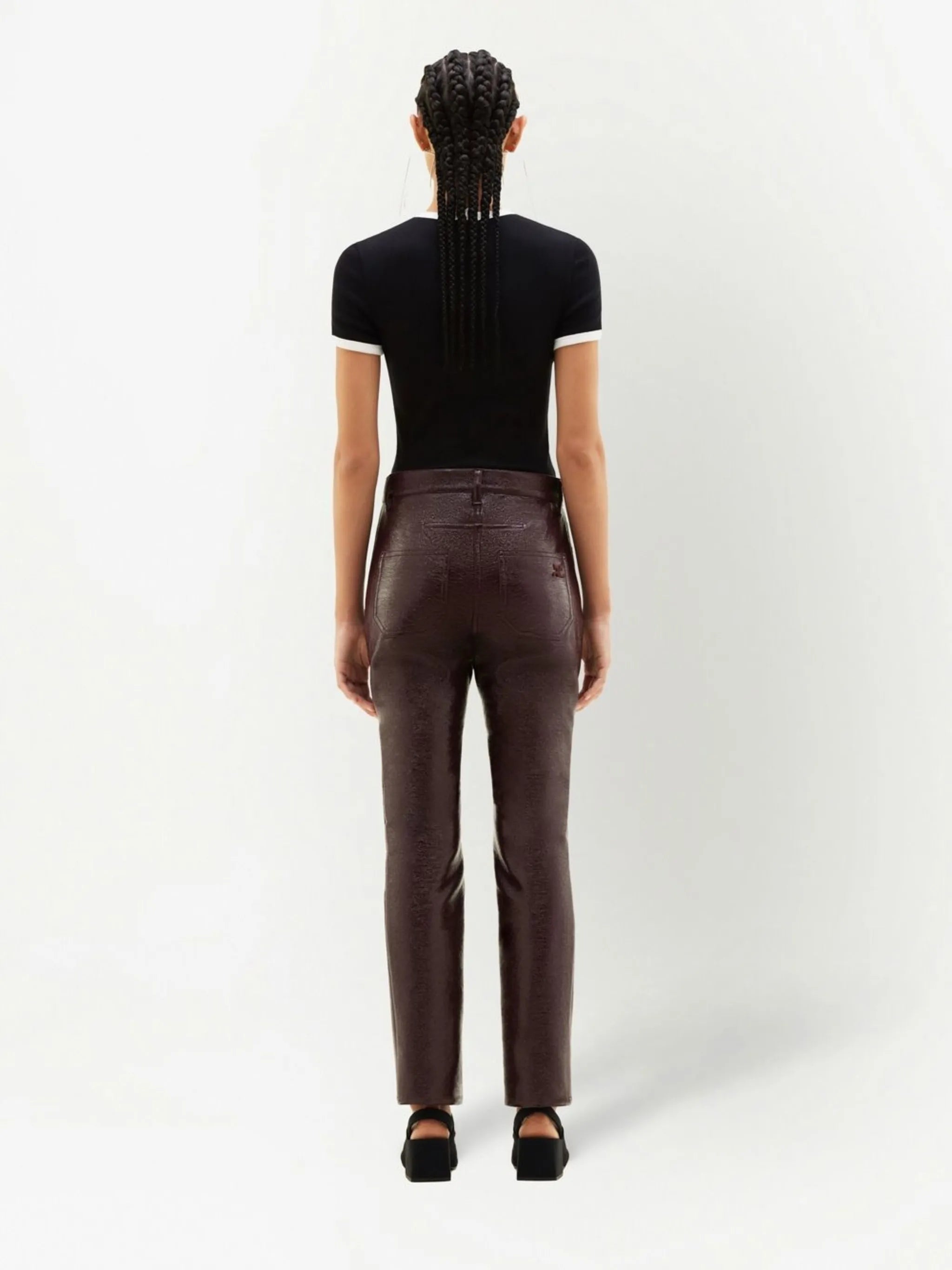 Bumpy contrast cotton T-shirt