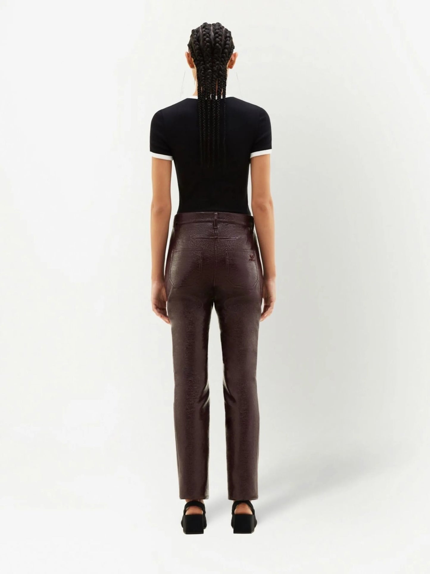 Bumpy contrast cotton T-shirt