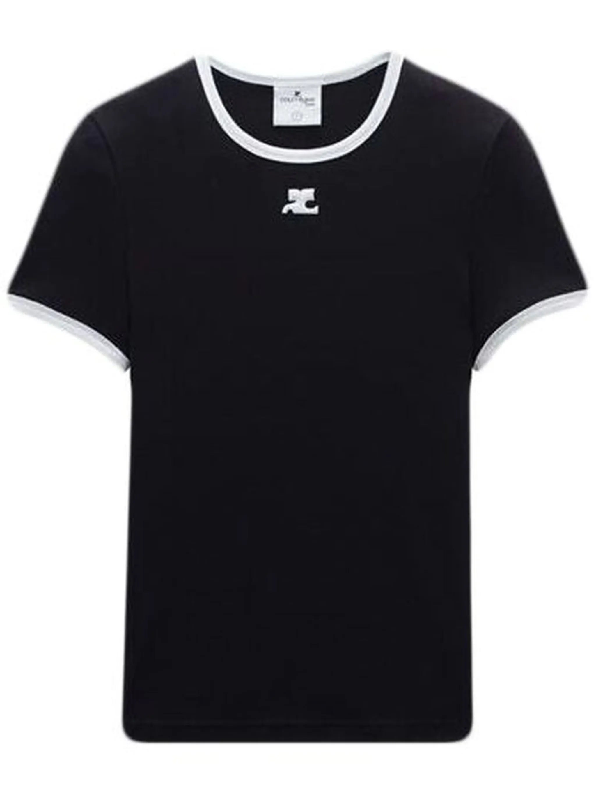 Bumpy contrast cotton T-shirt