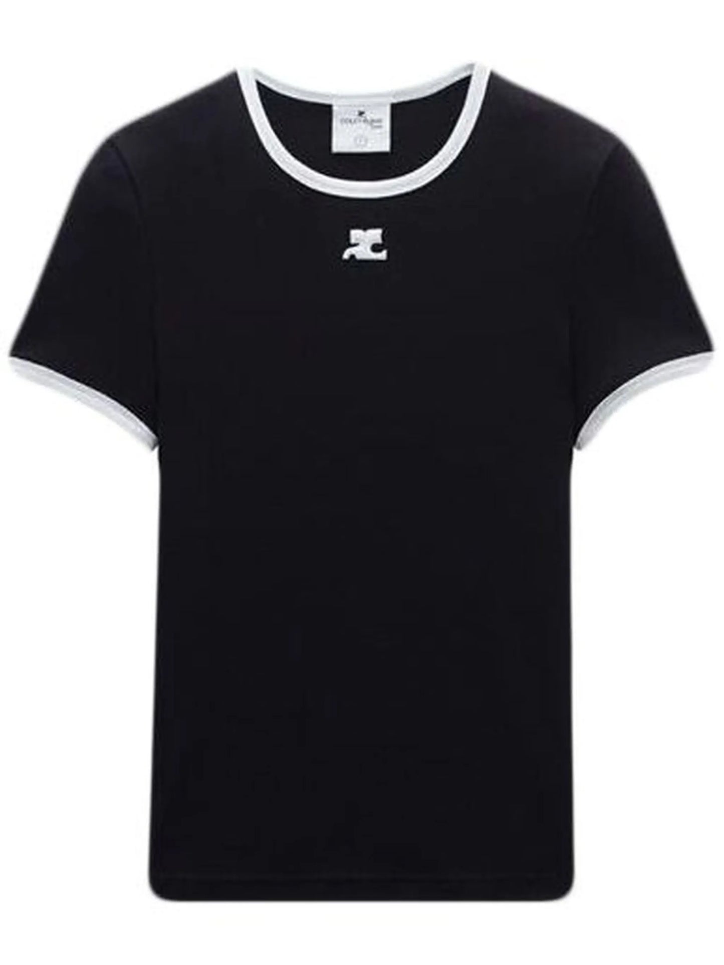 Bumpy contrast cotton T-shirt