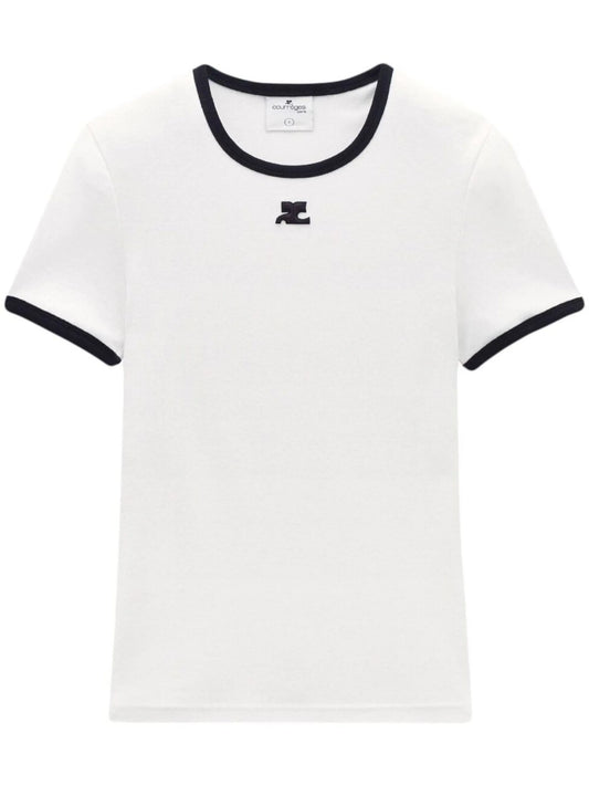 contrast-trim cotton T-shirt
