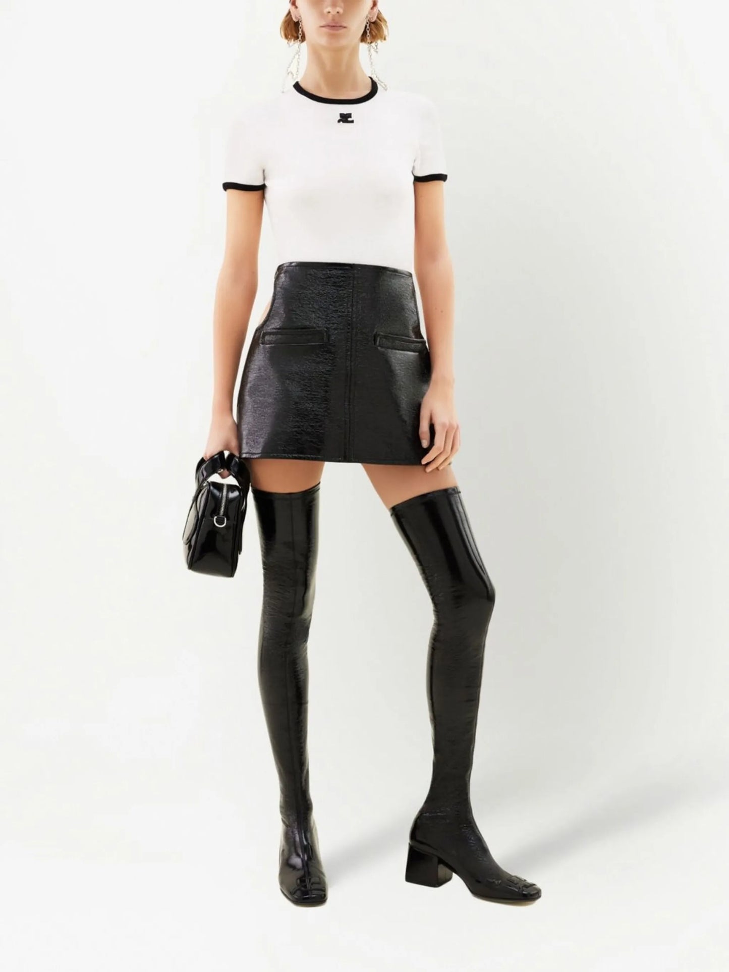 contrast-trim cotton T-shirt