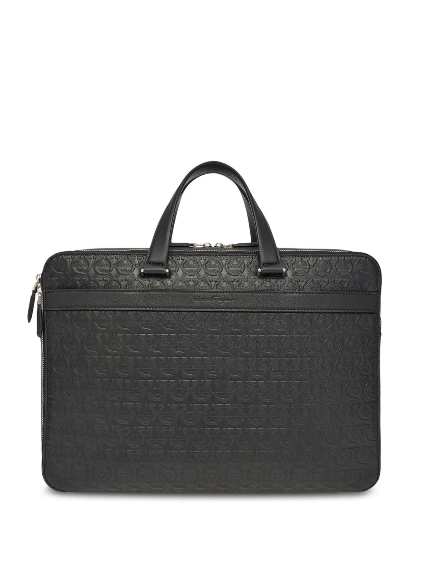 Gancini leather briefcase