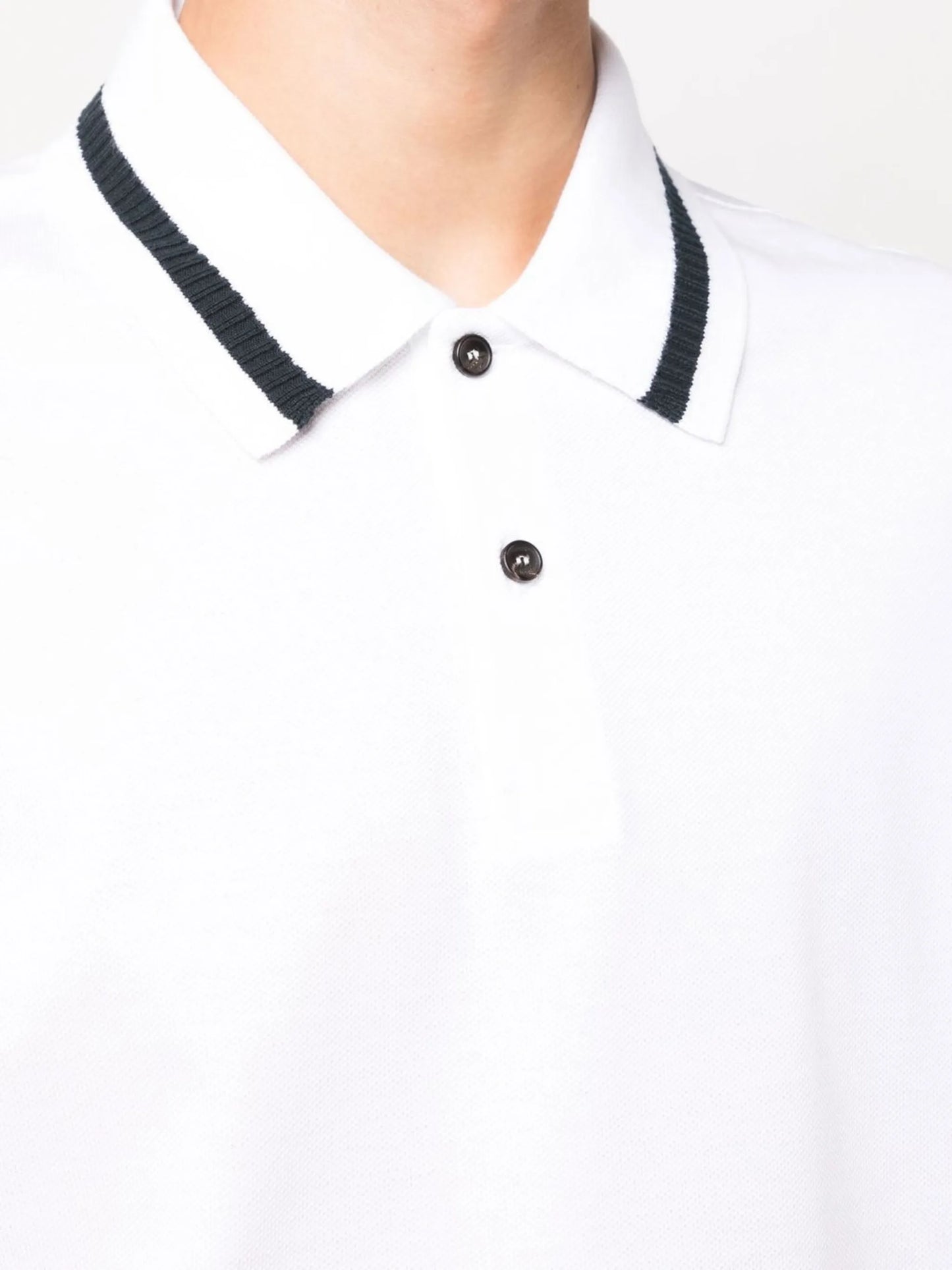 striped collar polo shirt