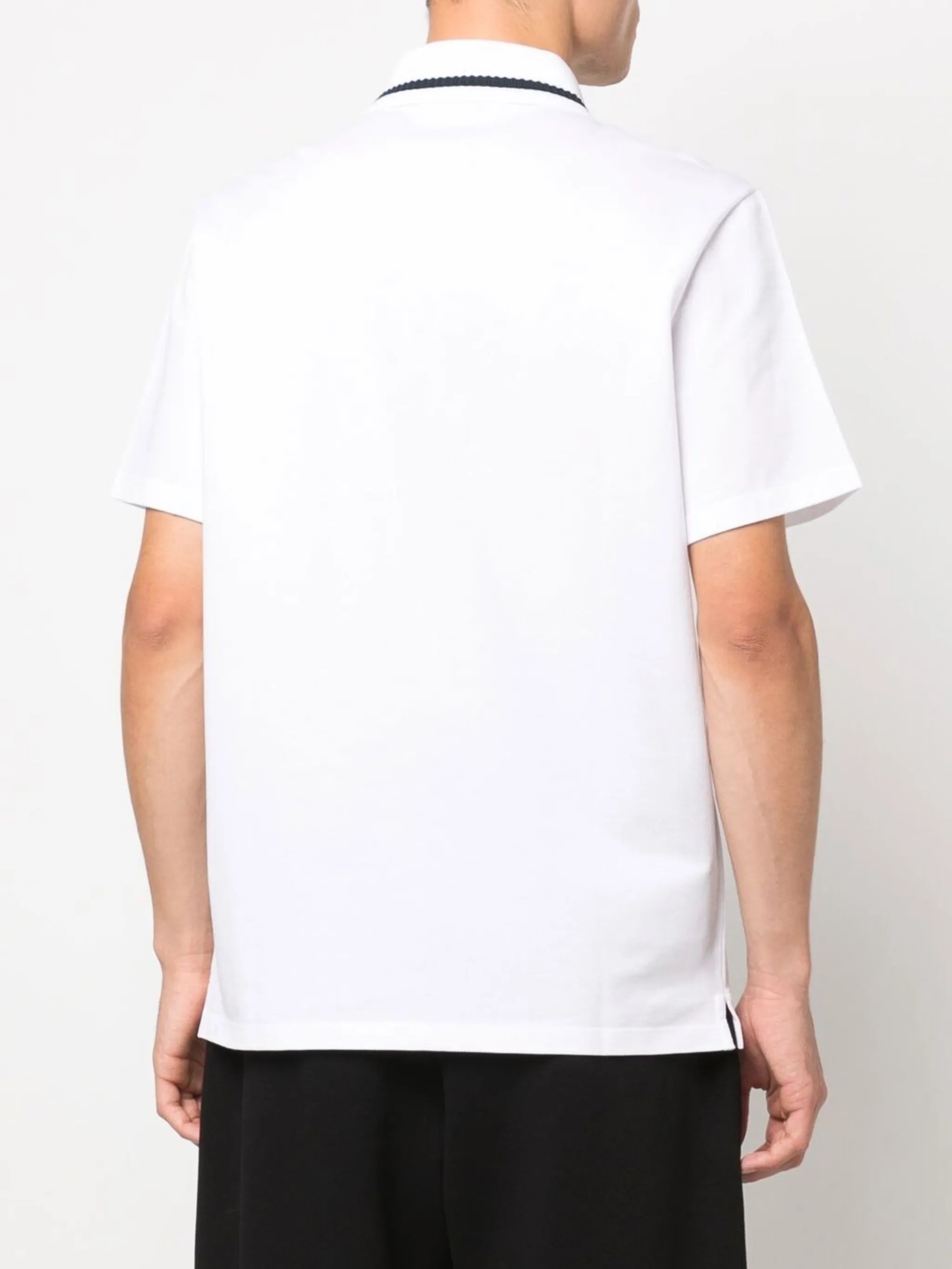 striped collar polo shirt