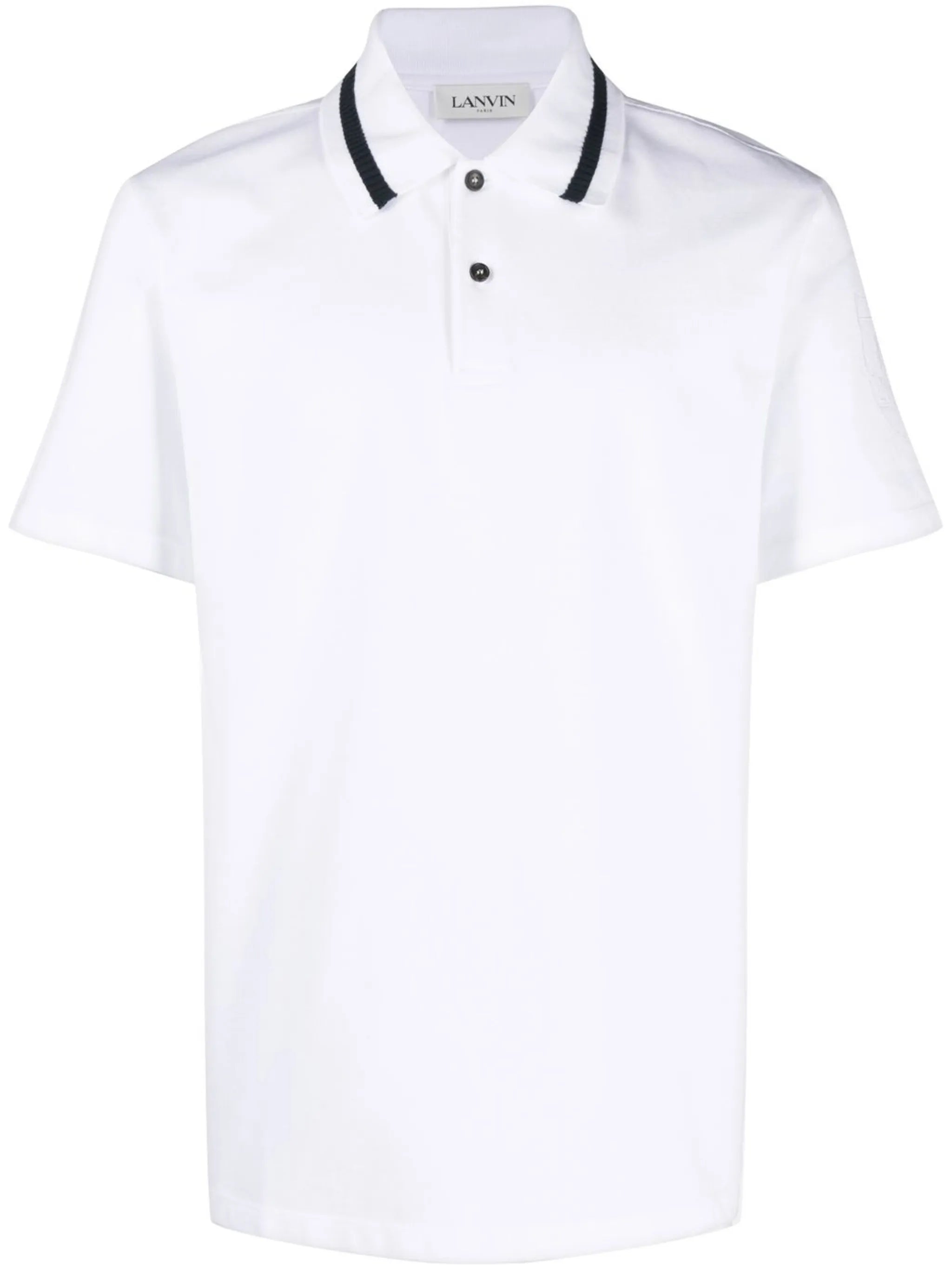 striped collar polo shirt