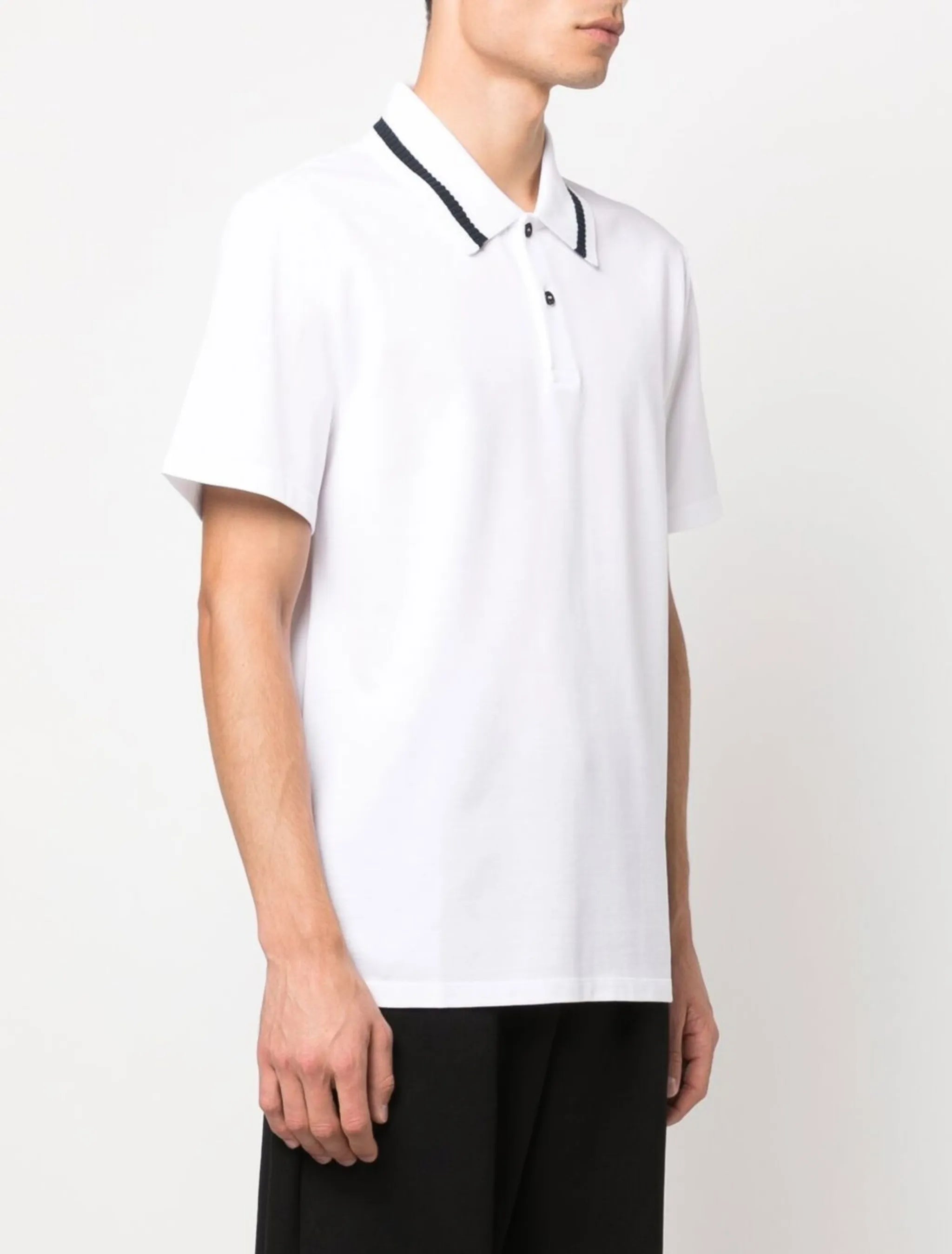 striped collar polo shirt
