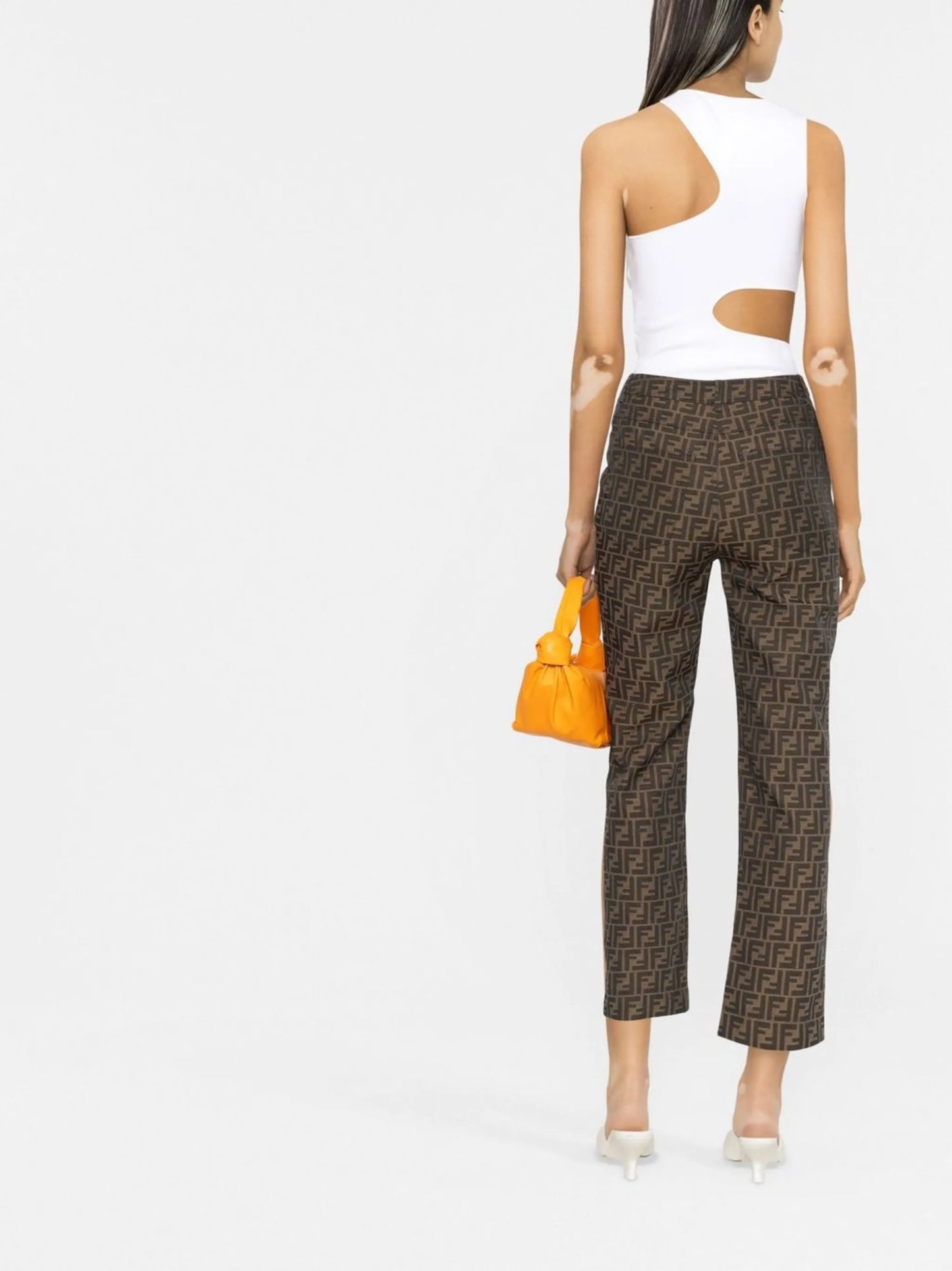 FF logo-motif cropped trousers