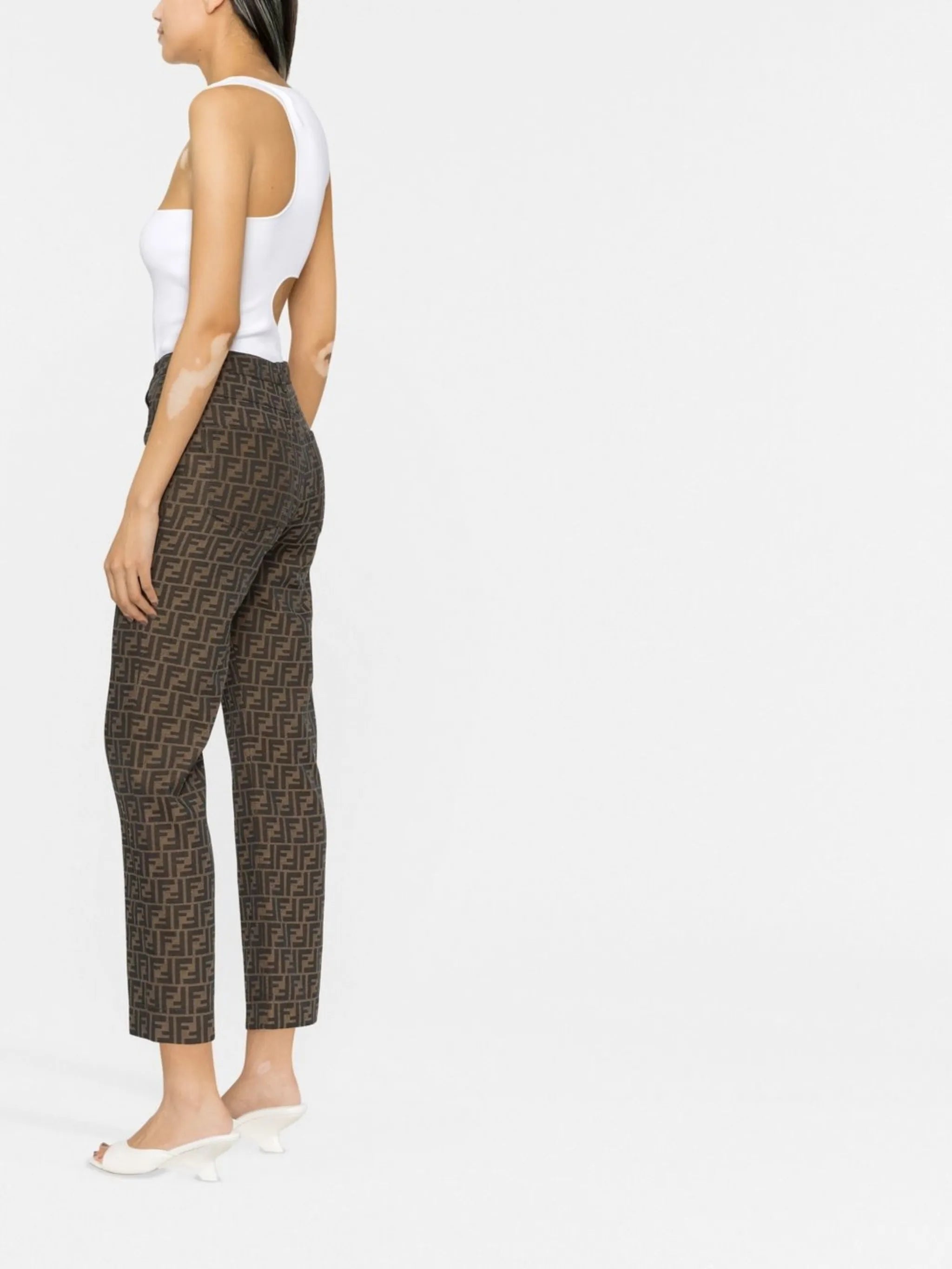 FF logo-motif cropped trousers