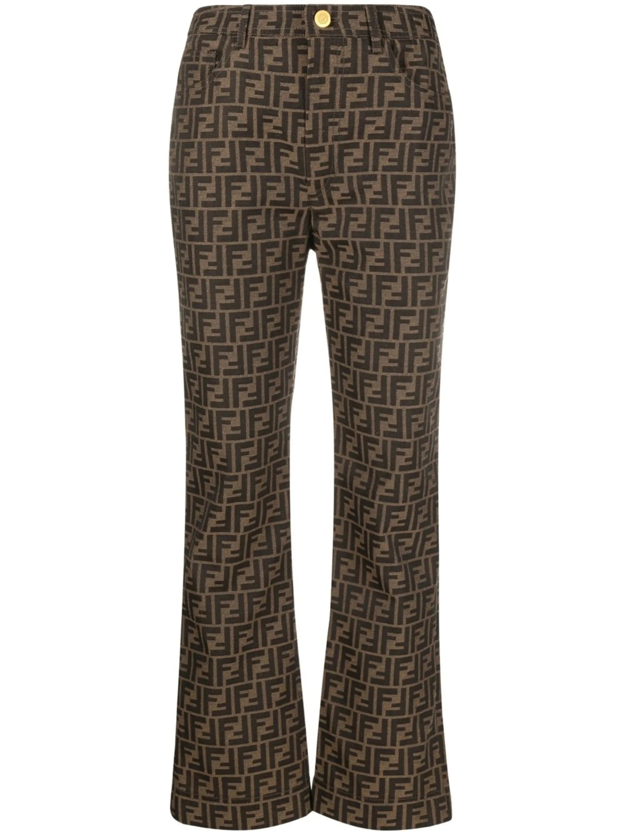 FF logo-motif cropped trousers