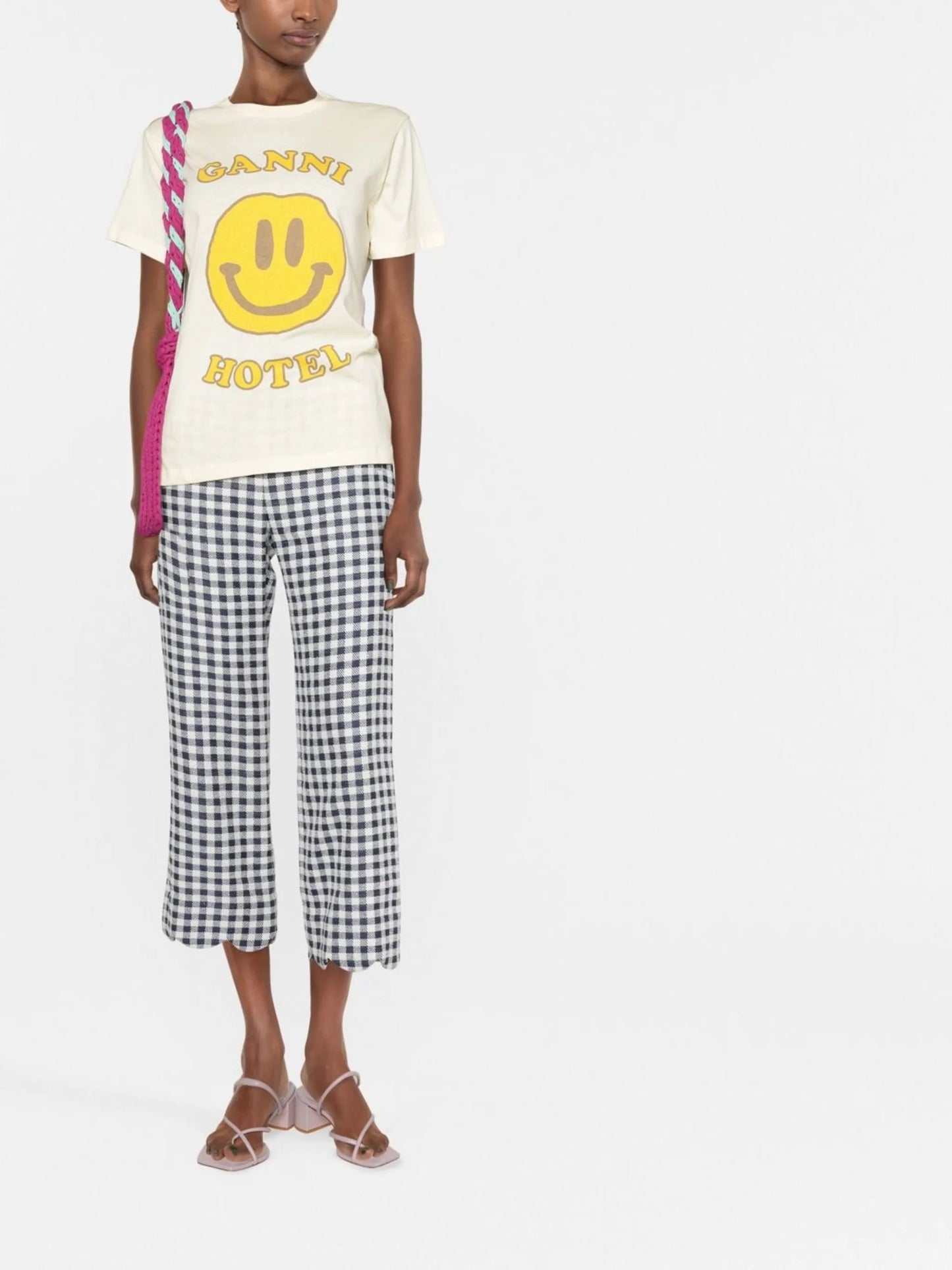 smile-print cotton T-shirt
