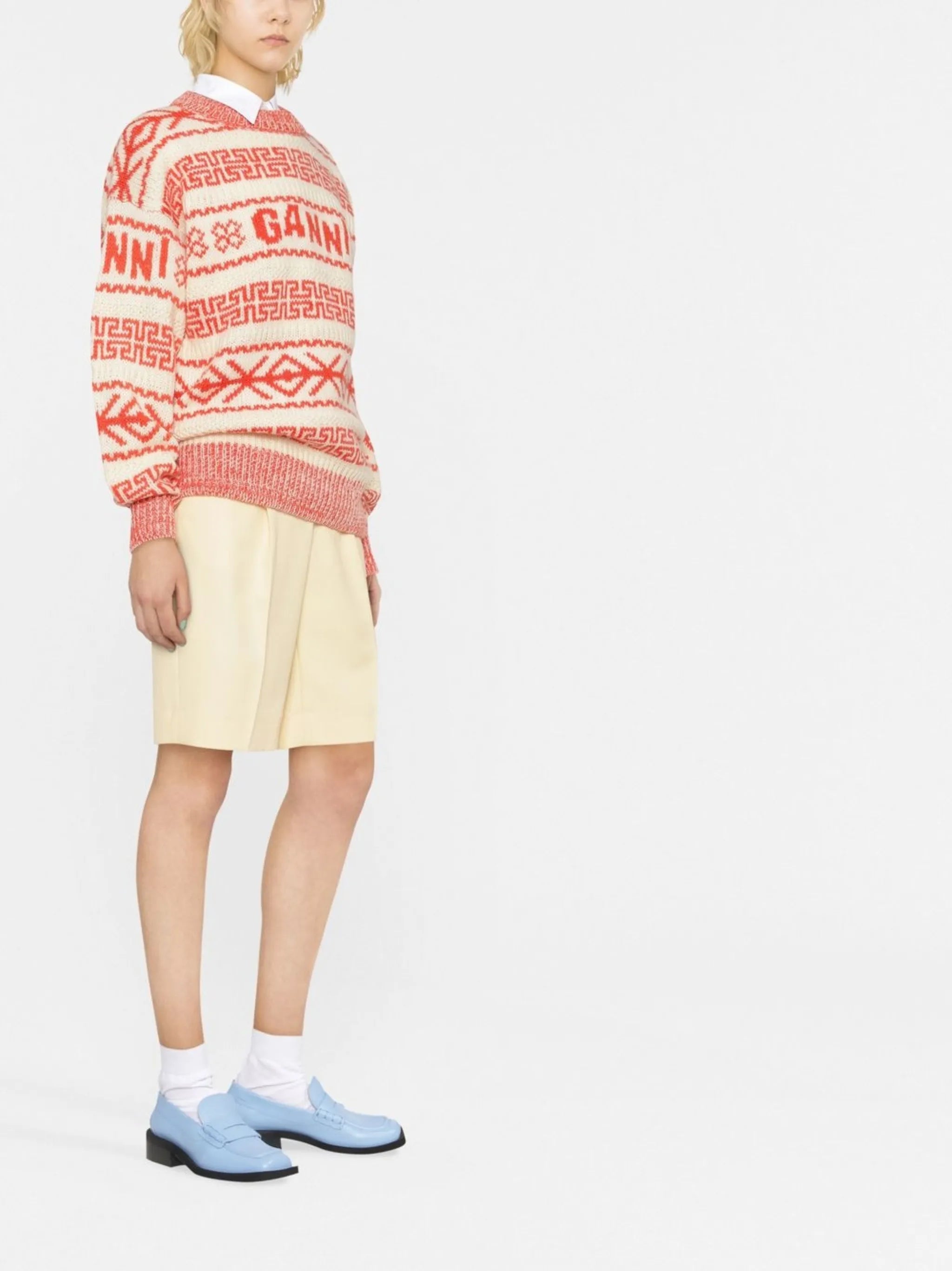 intarsia-knit wool jumper