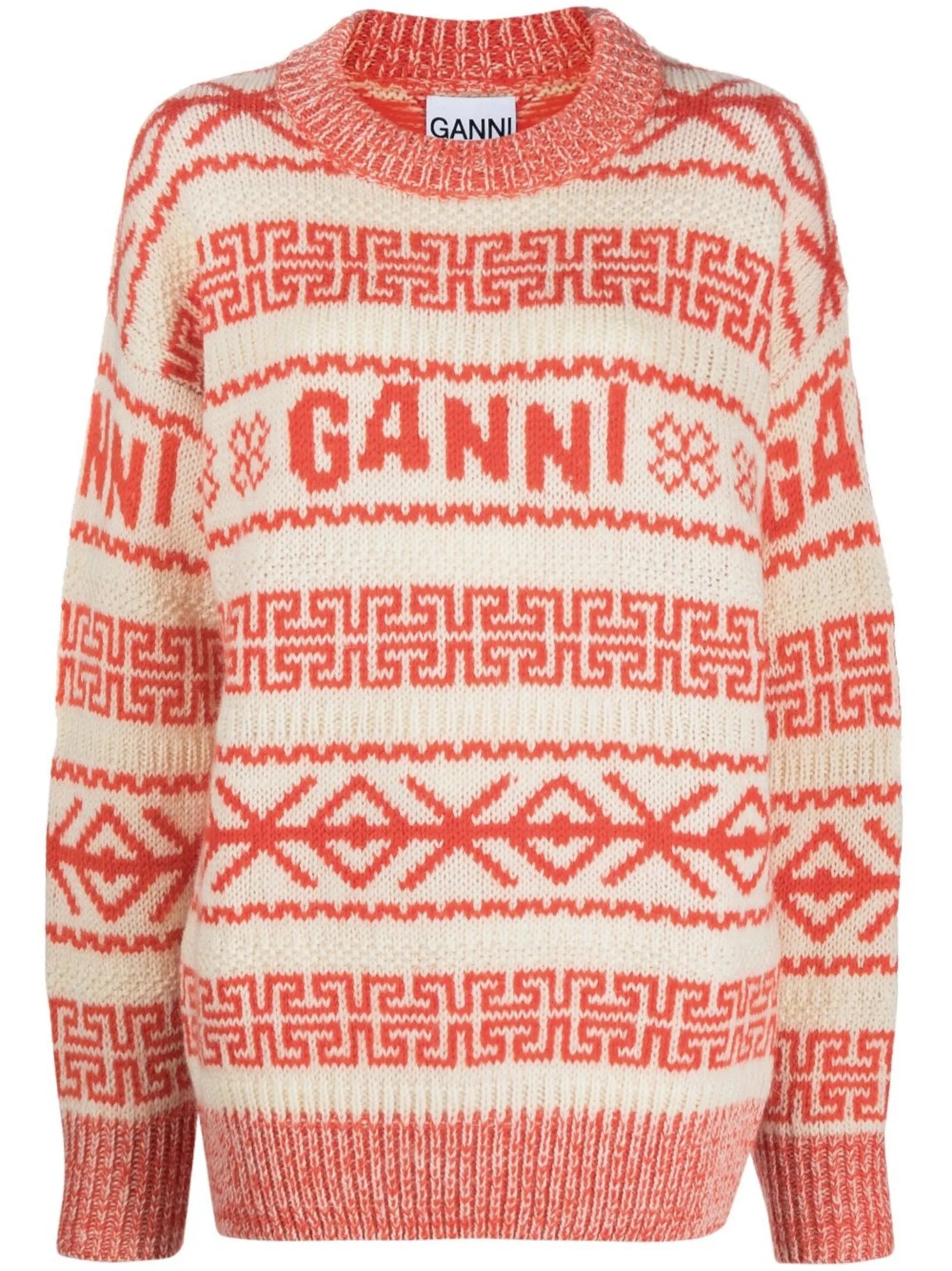 intarsia-knit wool jumper