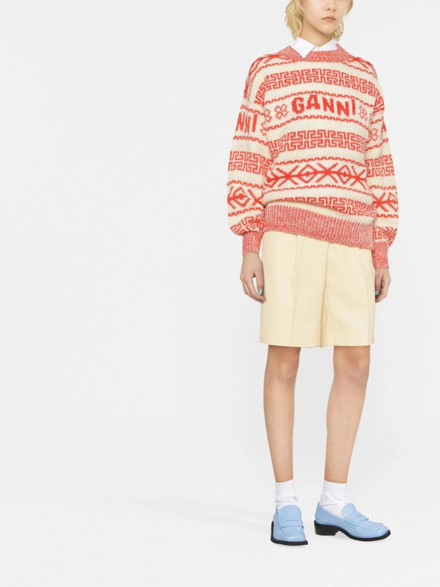 intarsia-knit wool jumper