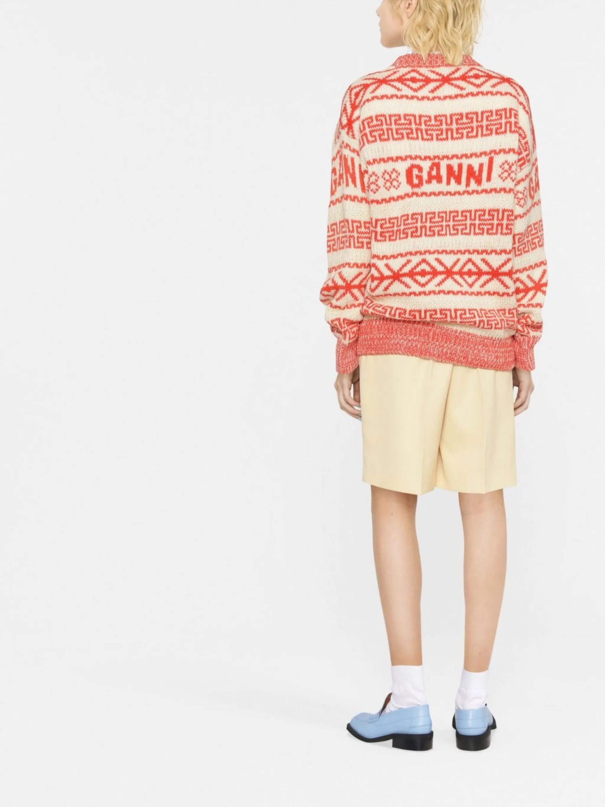 intarsia-knit wool jumper
