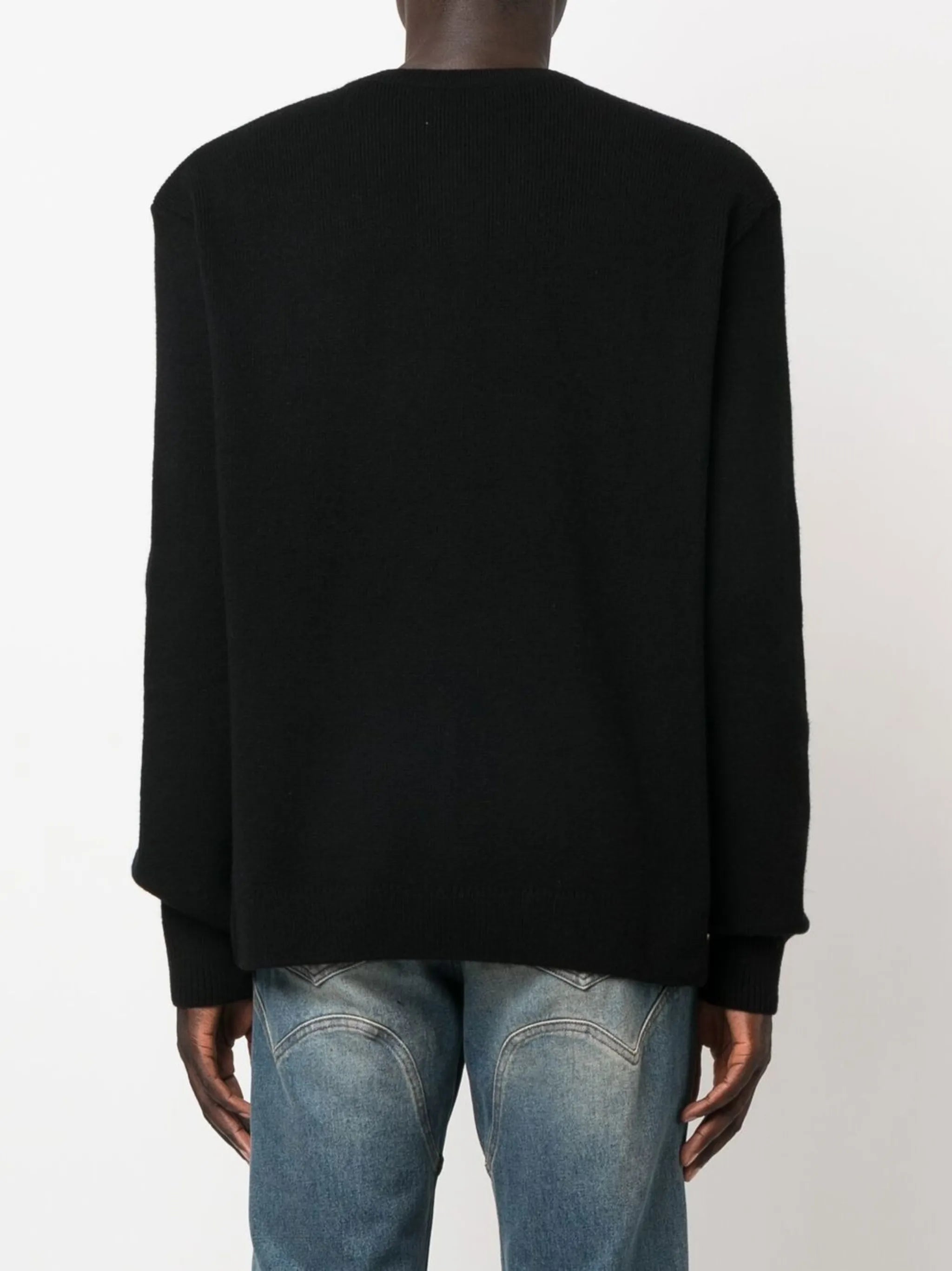 logo-patch crew-neck jumper