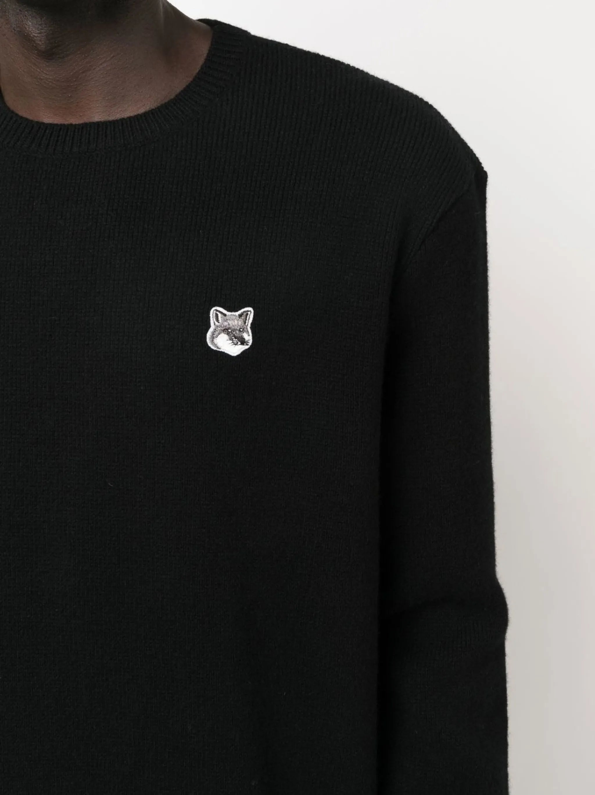 logo-patch crew-neck jumper