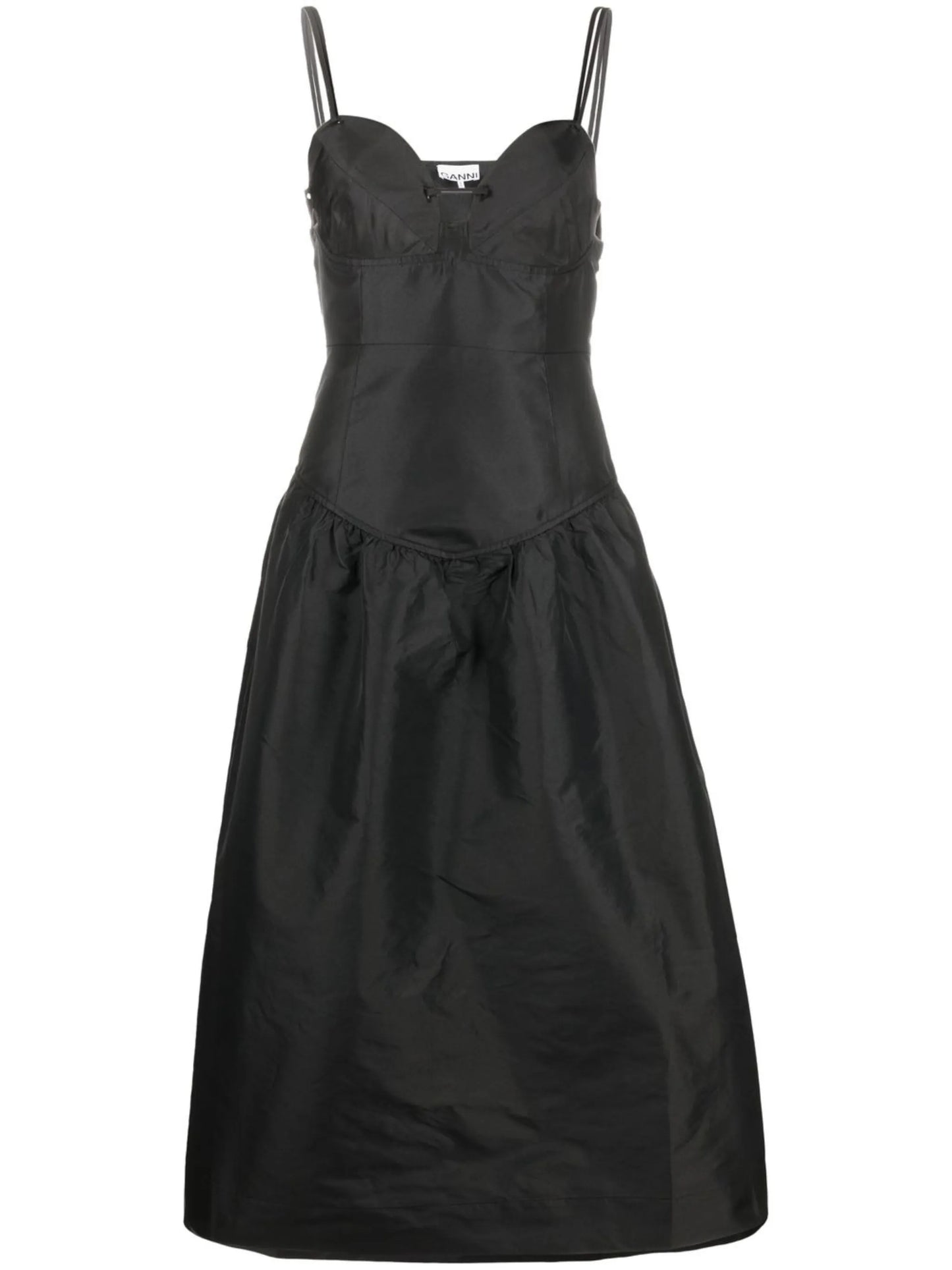 sweetheart-neck sleeveless midi dress