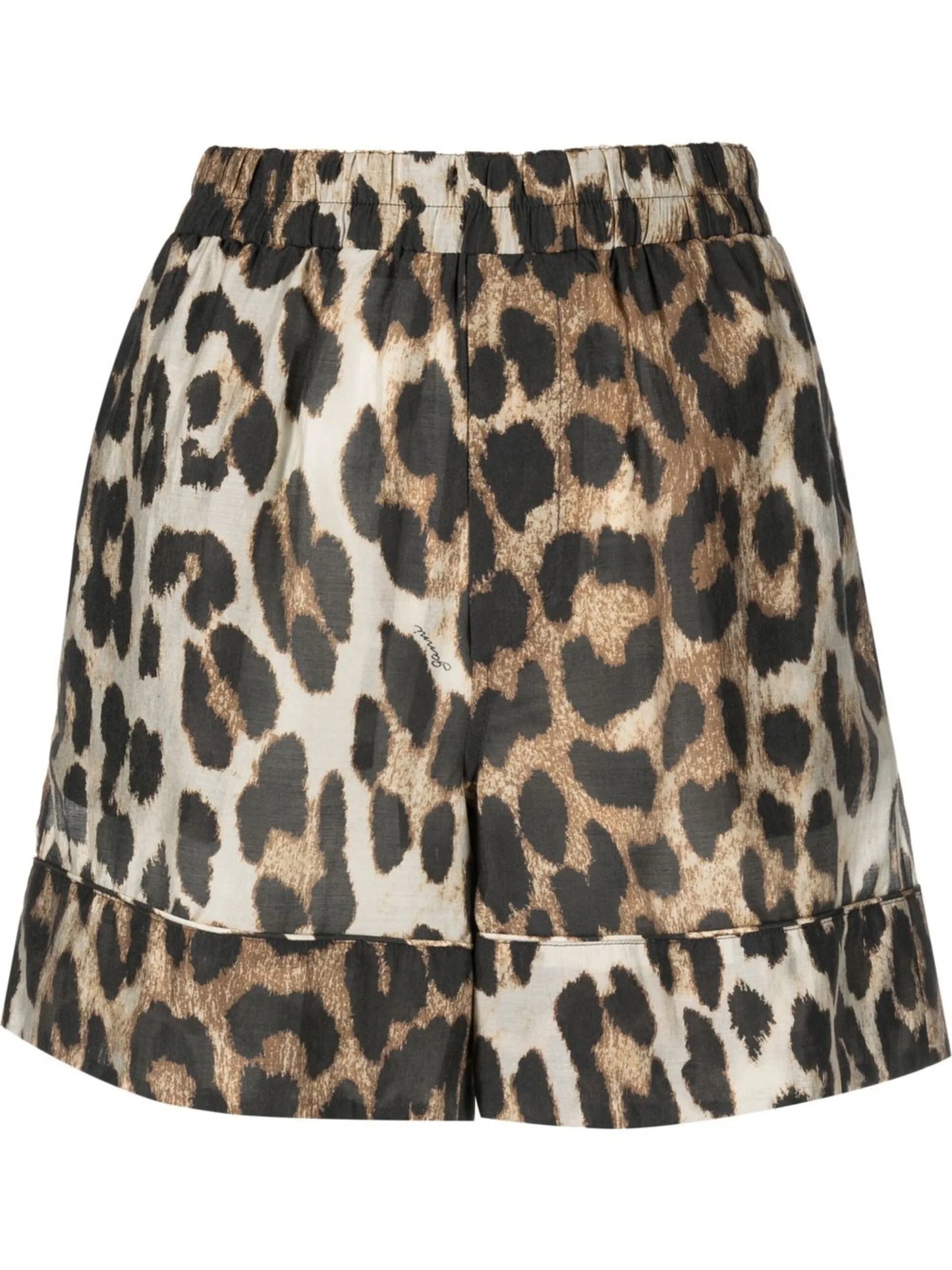 leopard-print elasticated-waist shorts